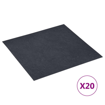 Selvklæbende Gulvplanker 30,5 x 30,5 cm 20 pcs PVC Sort marmor