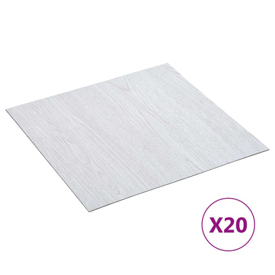 Selvklæbende Gulvplanker 30,5 x 30,5 cm 20 pcs PVC Hvid