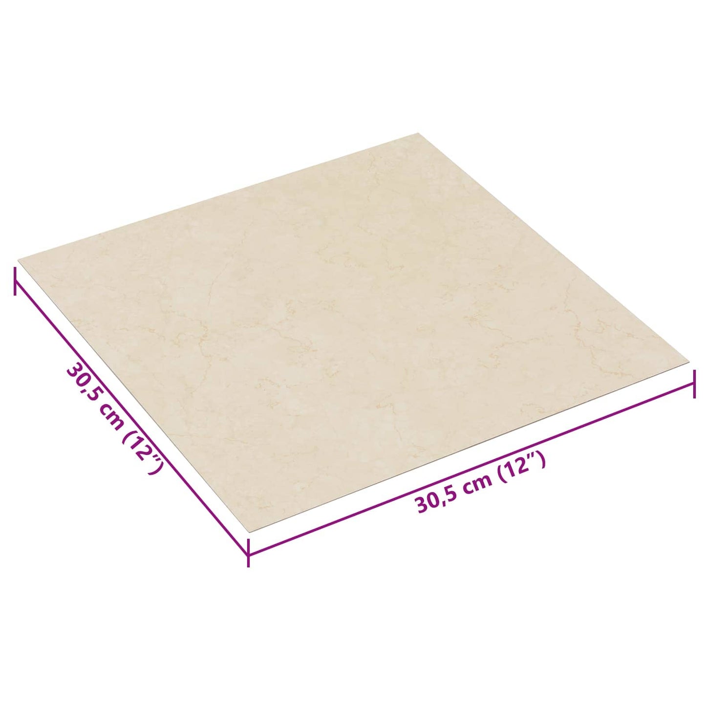 Selvklæbende Gulvplanker 30,5 x 30,5 cm 20 pcs PVC Lys Gul