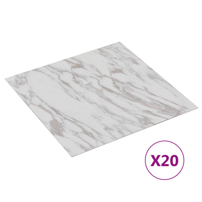 Selvklæbende Gulvplanker 30,5 x 30,5 cm 20 pcs PVC Hvid og brun