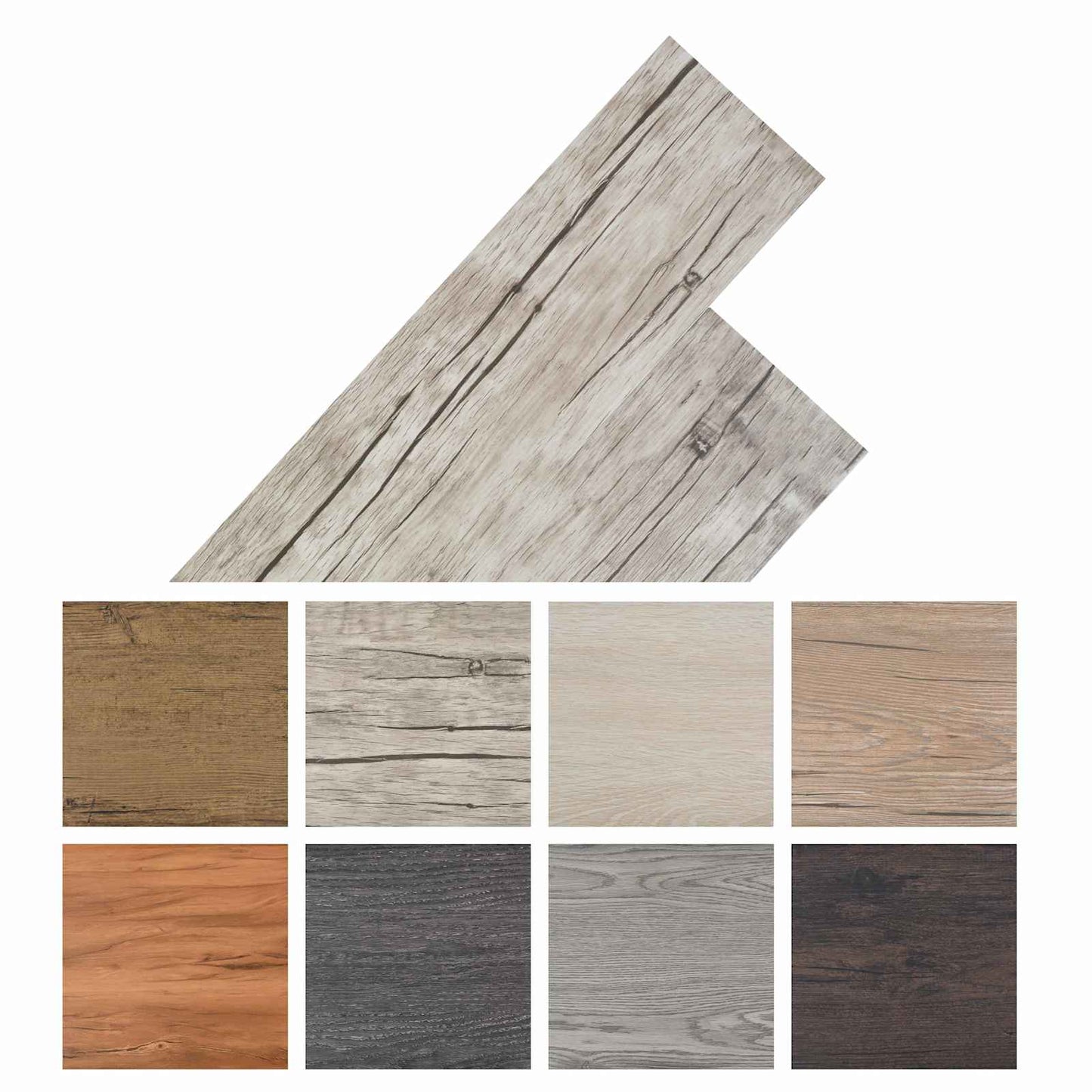 Selvklæbende PVC Plankegulve 30,5 x 61 cm 28 pcs PVC Vasket Eg