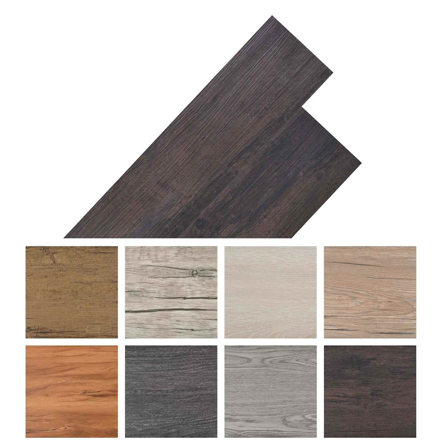 Selvklæbende PVC Plankegulve 30,5 x 61 cm 28 pcs PVC Mørk Brun