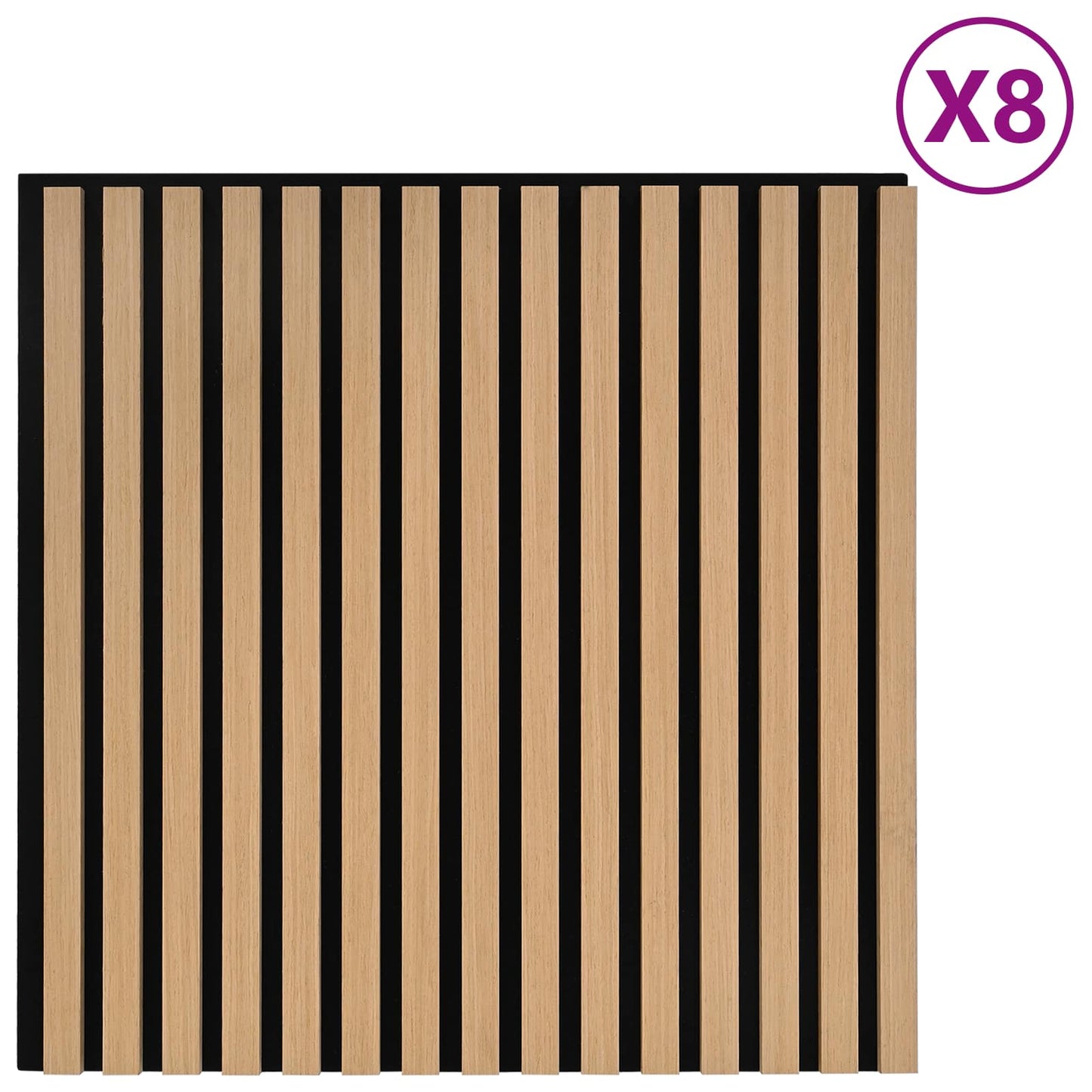 Vægpaneler 8 pcs Naturfarvet 60,5 x 60 cm