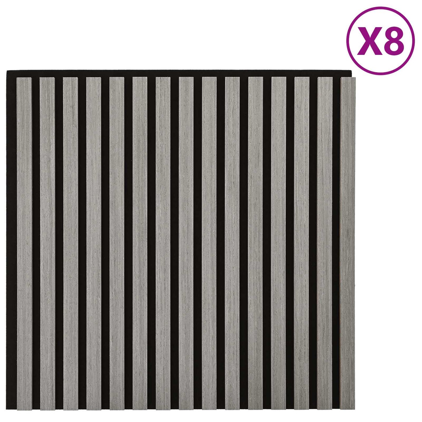 Vægpaneler 8 pcs Grå 60,5 x 60 cm