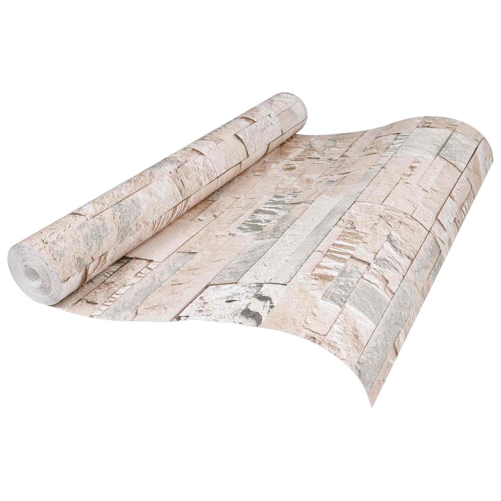 3D stentapet Beige 10 x 0,53 m Ikke-vævet stof billede