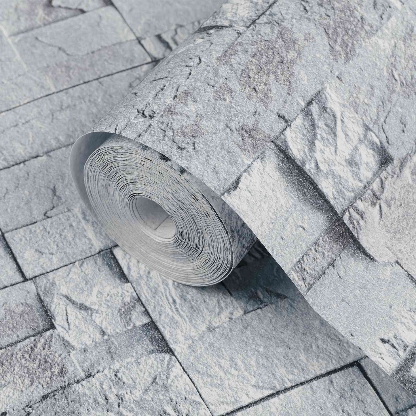 3D stentapet Lysegrå 10 x 0,53 m Ikke-vævet stof
