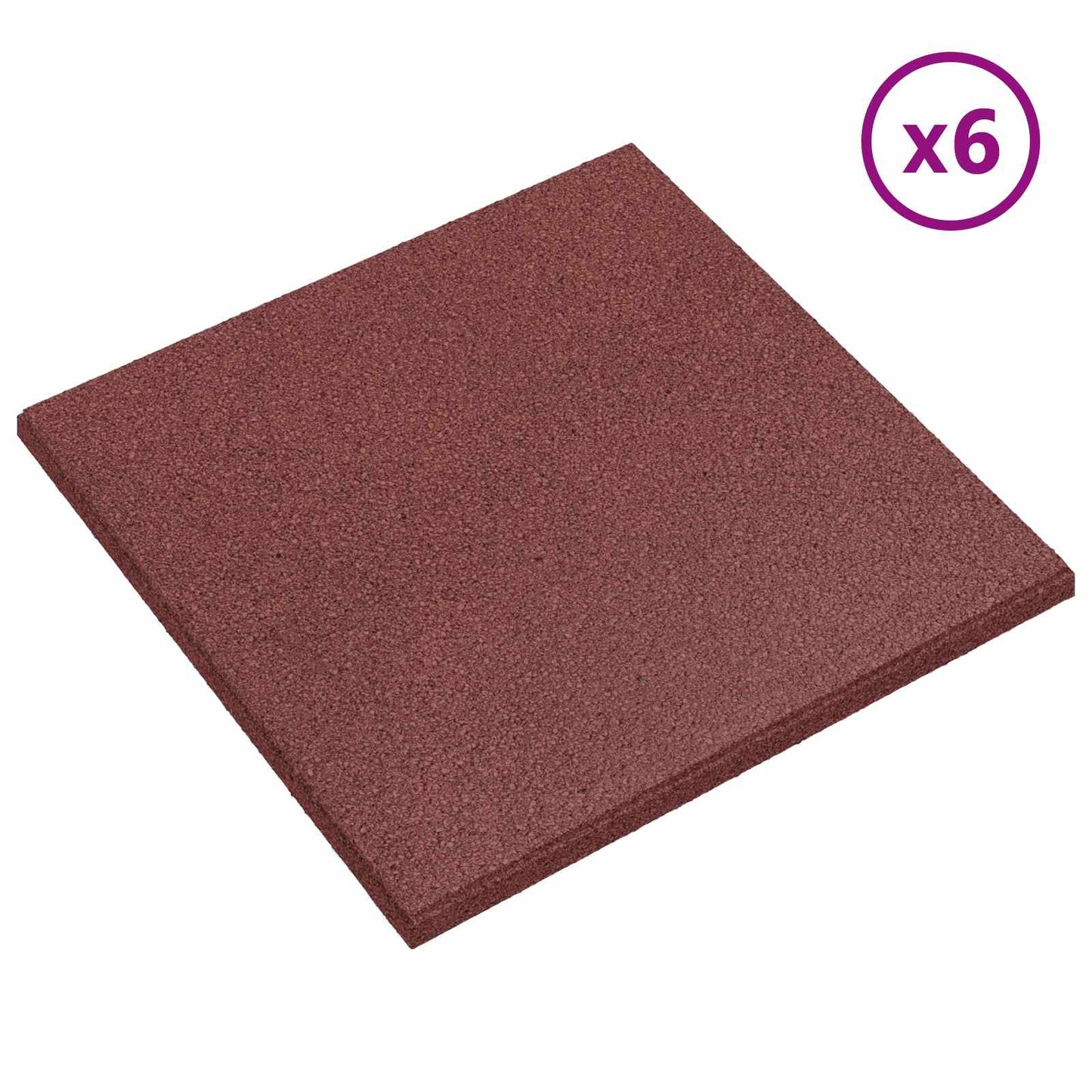Faldbeskyttelsesfliser 6 pcs Rød 50 x 50 cm Gummi