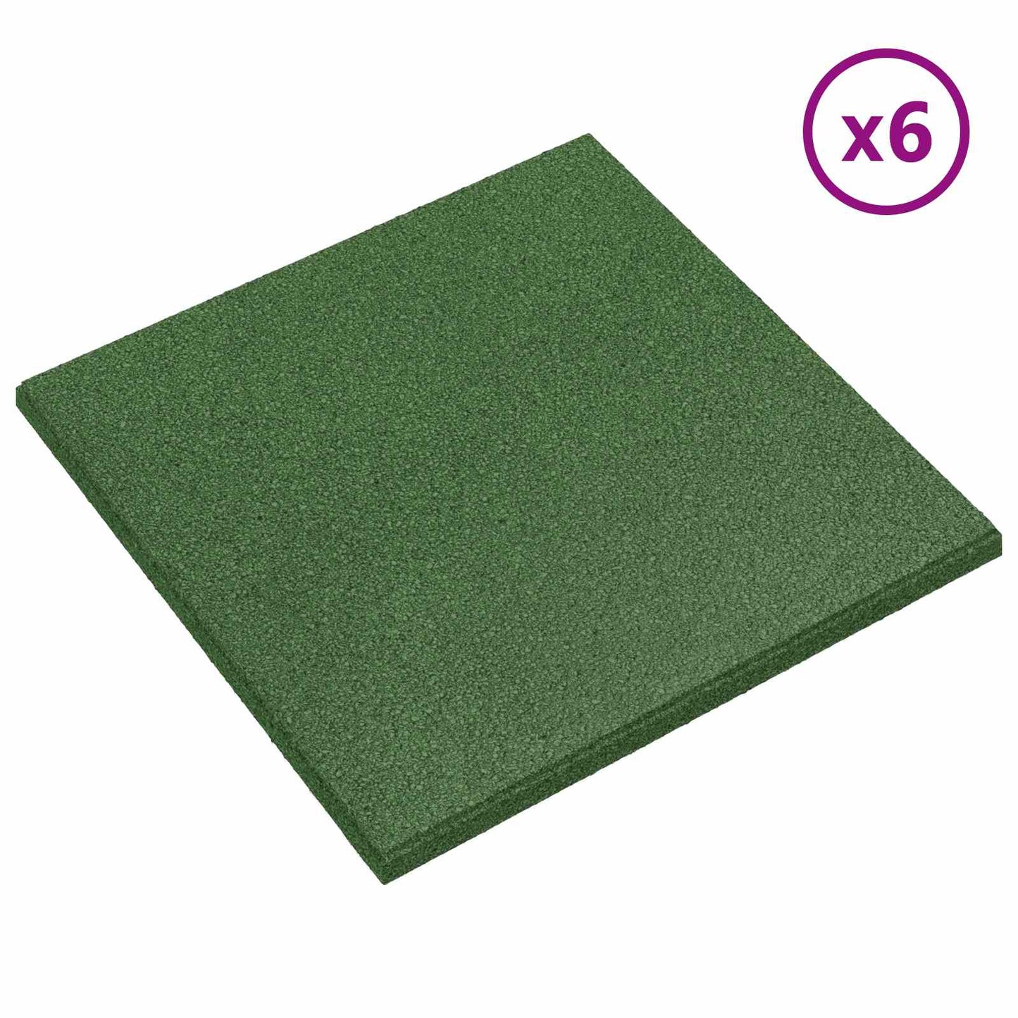Faldbeskyttelsesfliser 6 pcs Grøn 50 x 50 cm Gummi