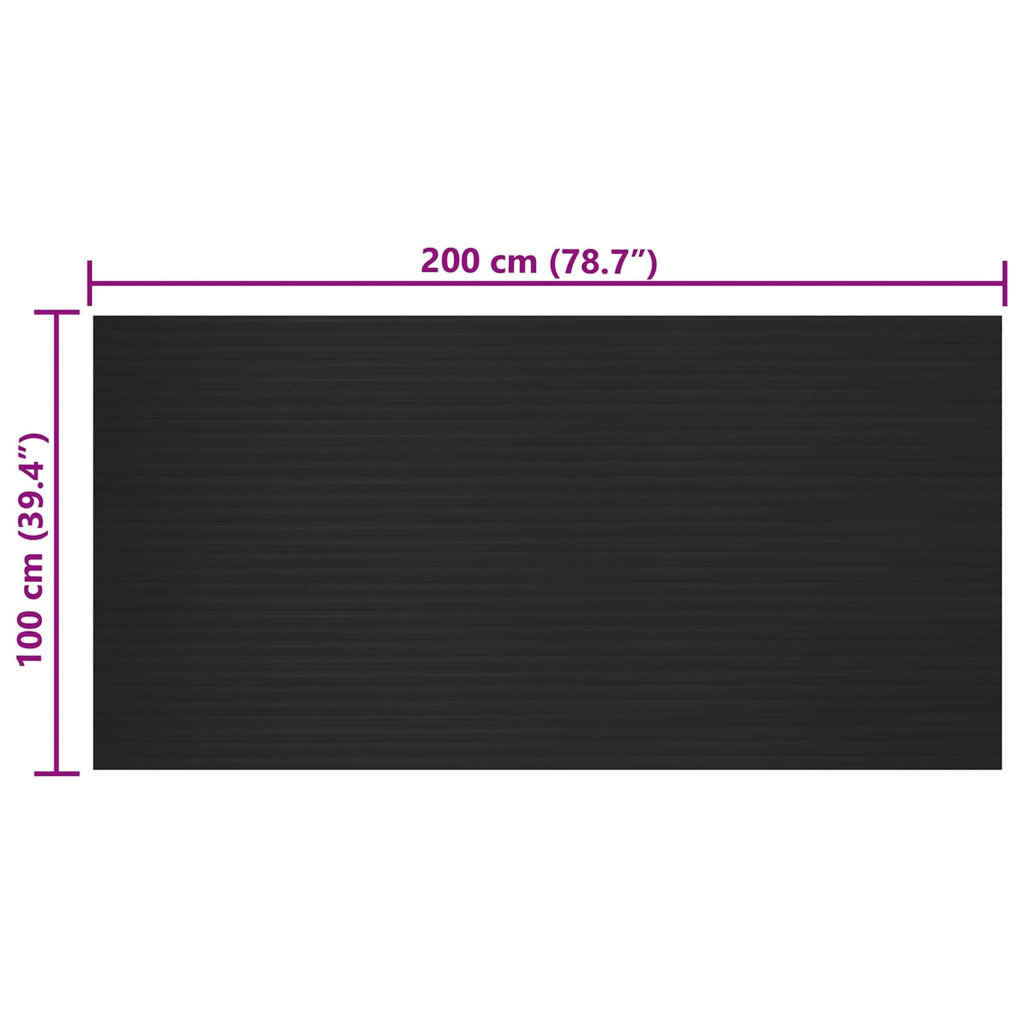Gulvmåtte Sort 1 x 2 m Gummi