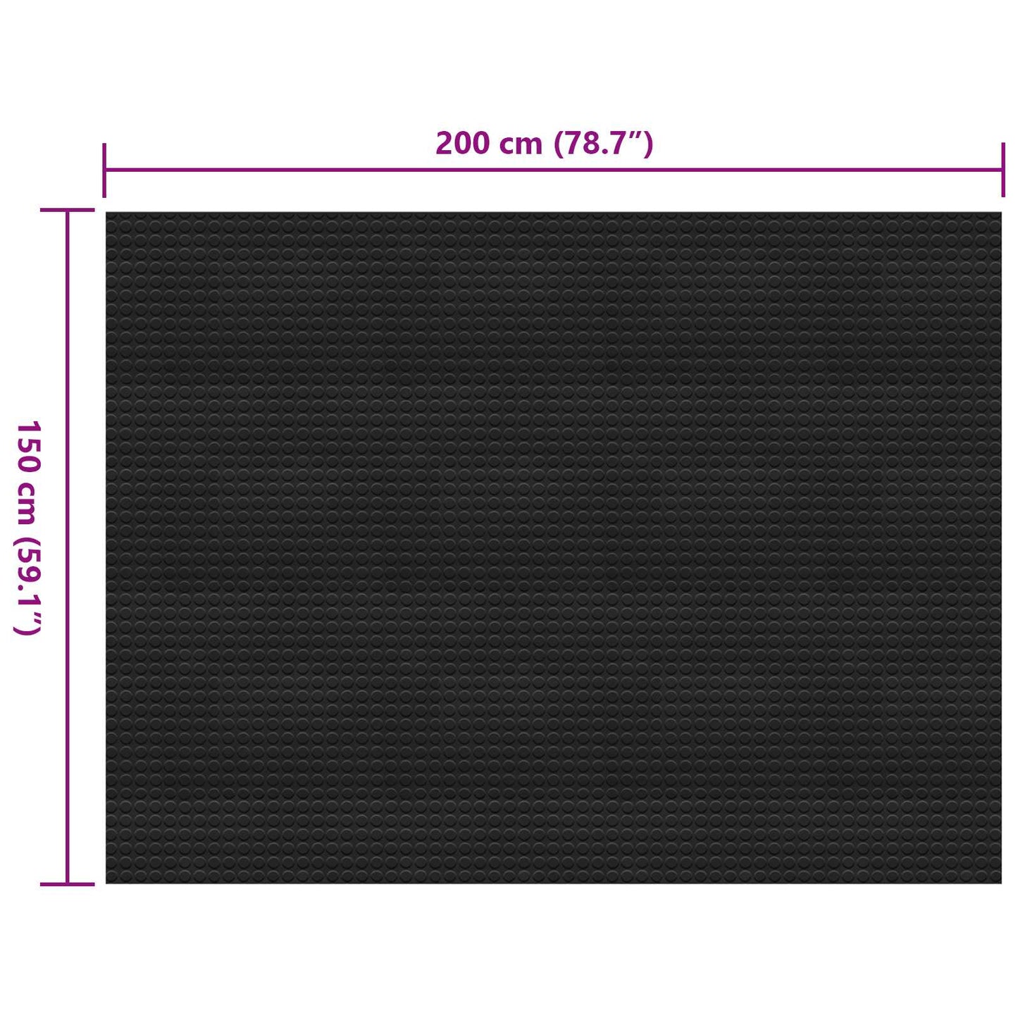 Gulvmåtte Sort 1,5 x 2 m Gummi