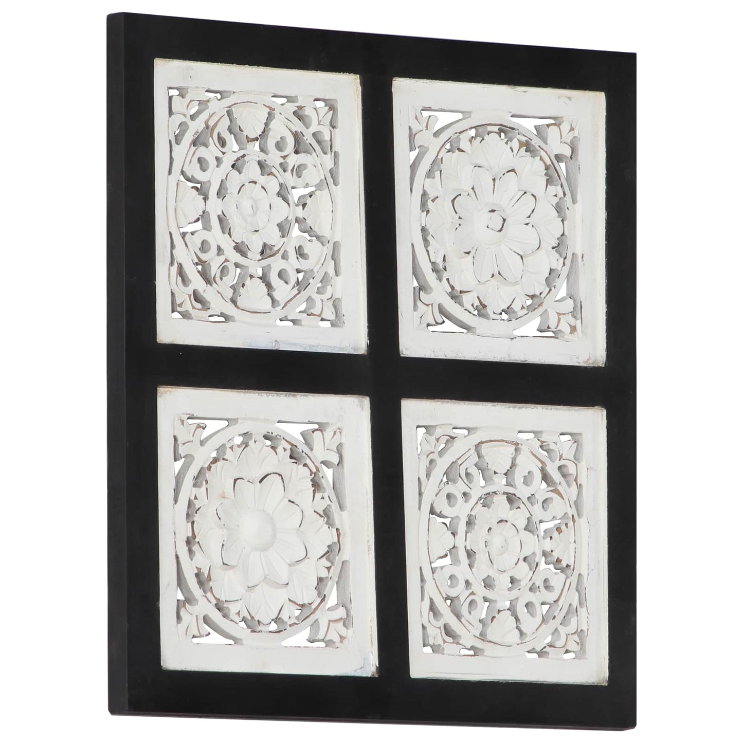 Kunst Dekor Sort og Hvid 40 x 40 x 1,5 cm Konstrueret træ