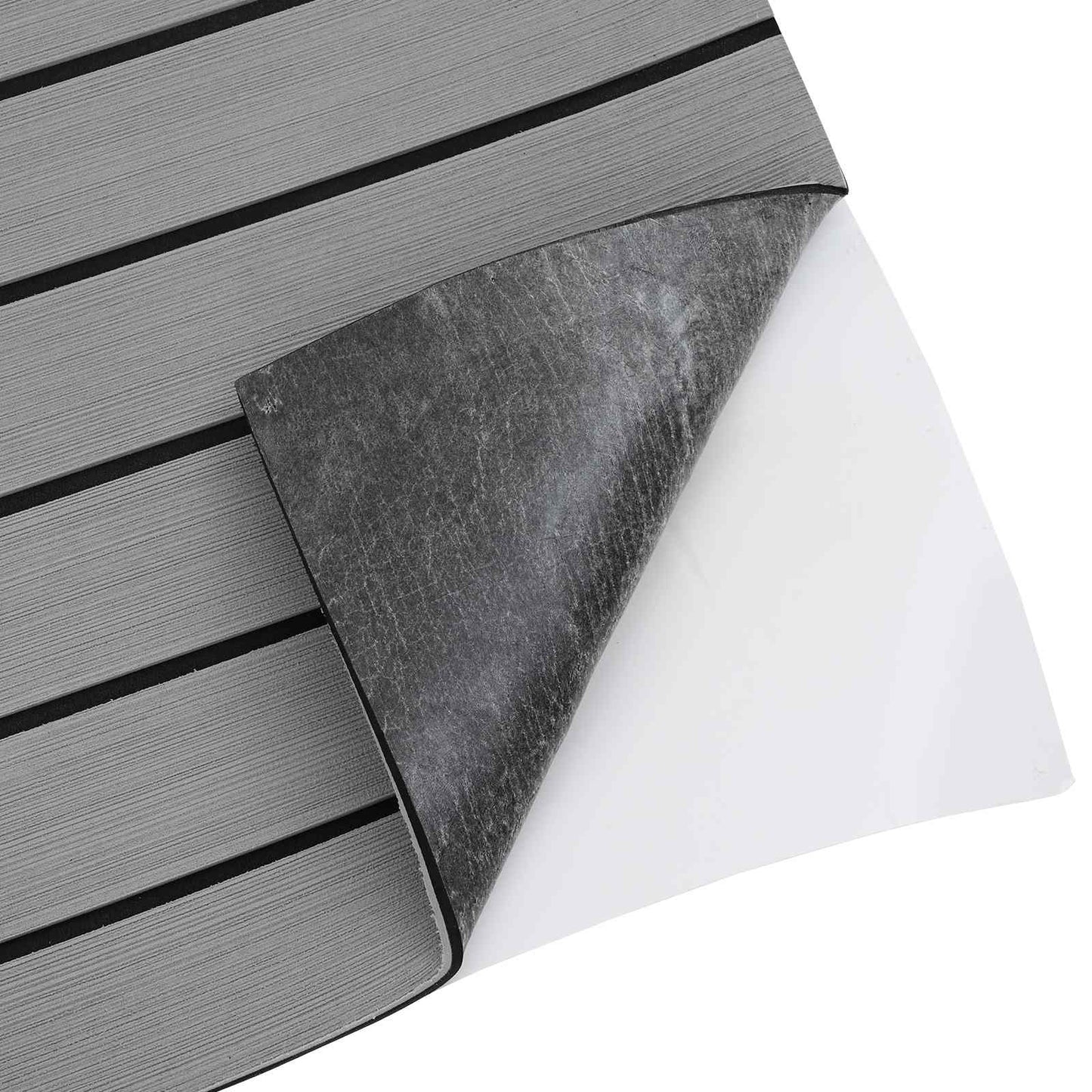 Bådmåtte Stribet Lys grå og sort 240 x 90 cm EVA