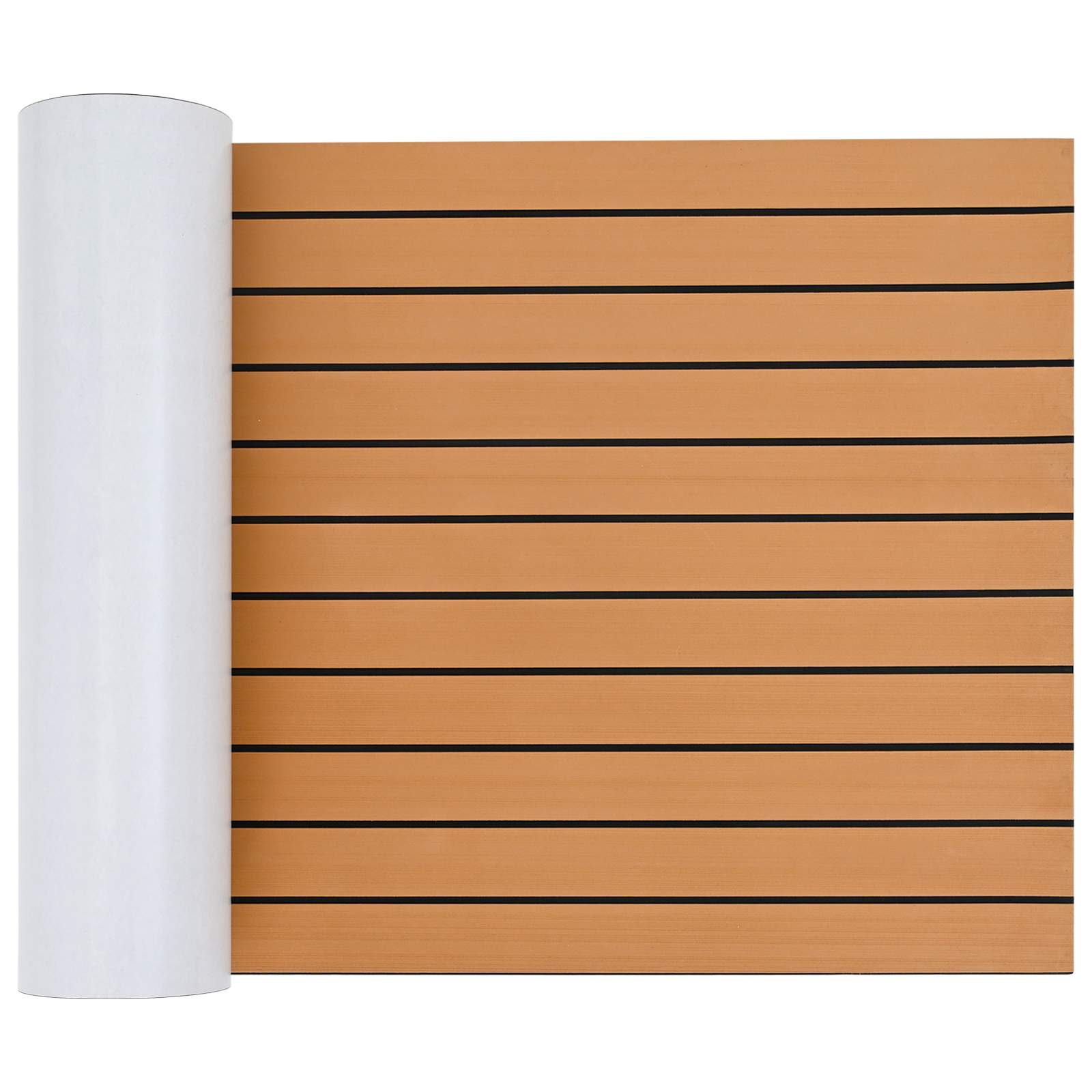 Bådmåtte stribet - brun/sort 240 × 60 cm EVA, selvklæbende