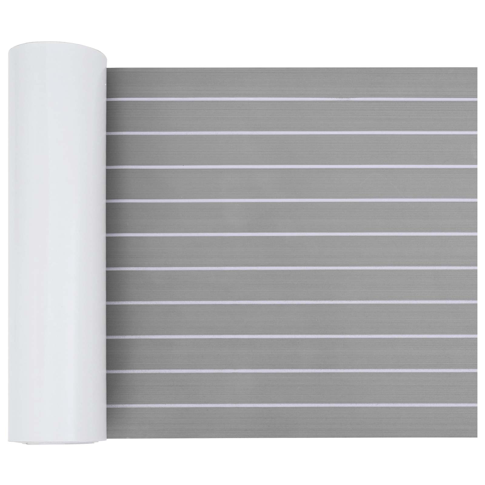Bådmåtte stribet - lys grå/hvid 240 × 60 cm EVA, selvklæbende