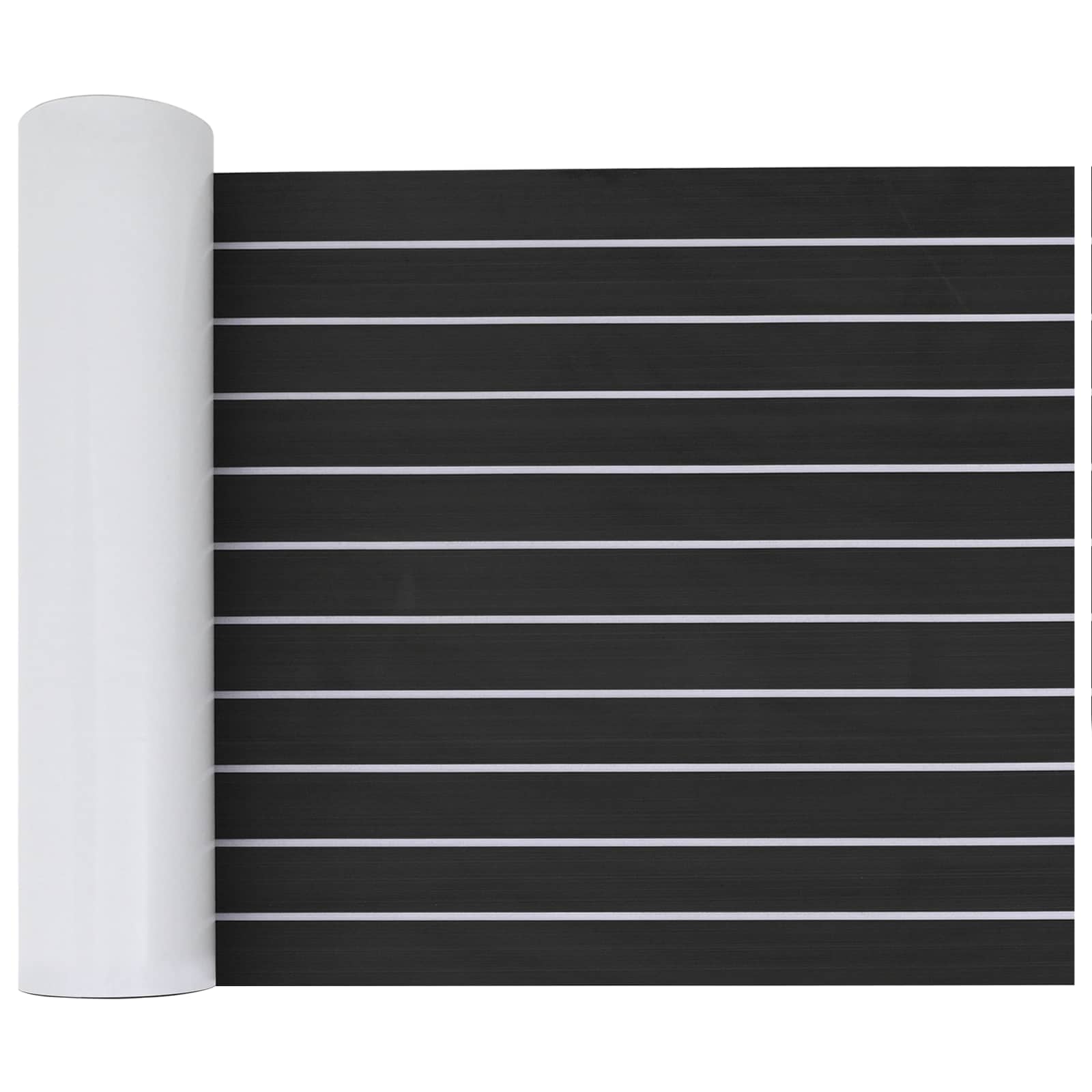 Bådmåtte Stribet Mørkegrå og Hvid 240 x 60 cm EVA billede