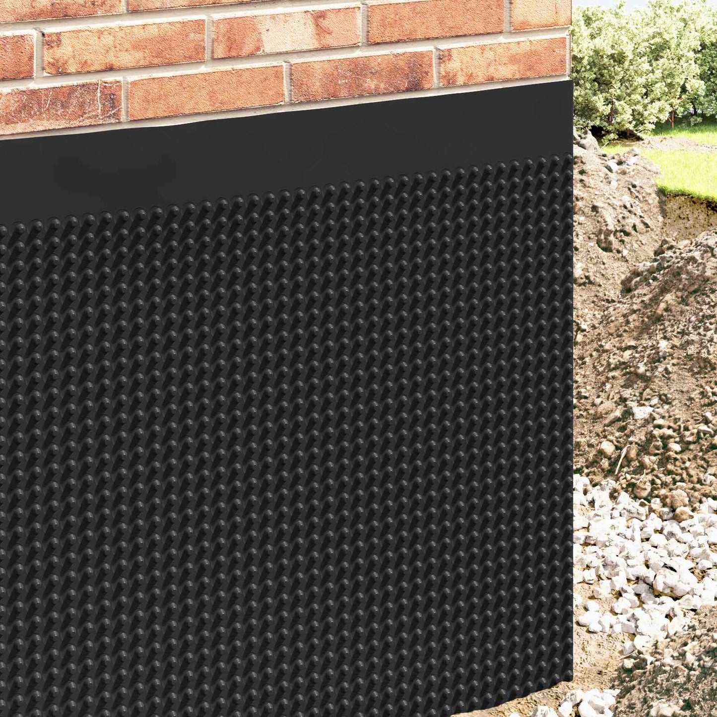 Dimpled Drænplade Sort 1 x 10 m HDPE