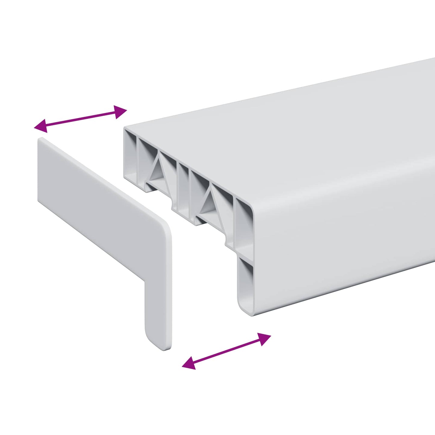 Vindueskarm Hvid 80 x 10 x 4,5 cm PVC