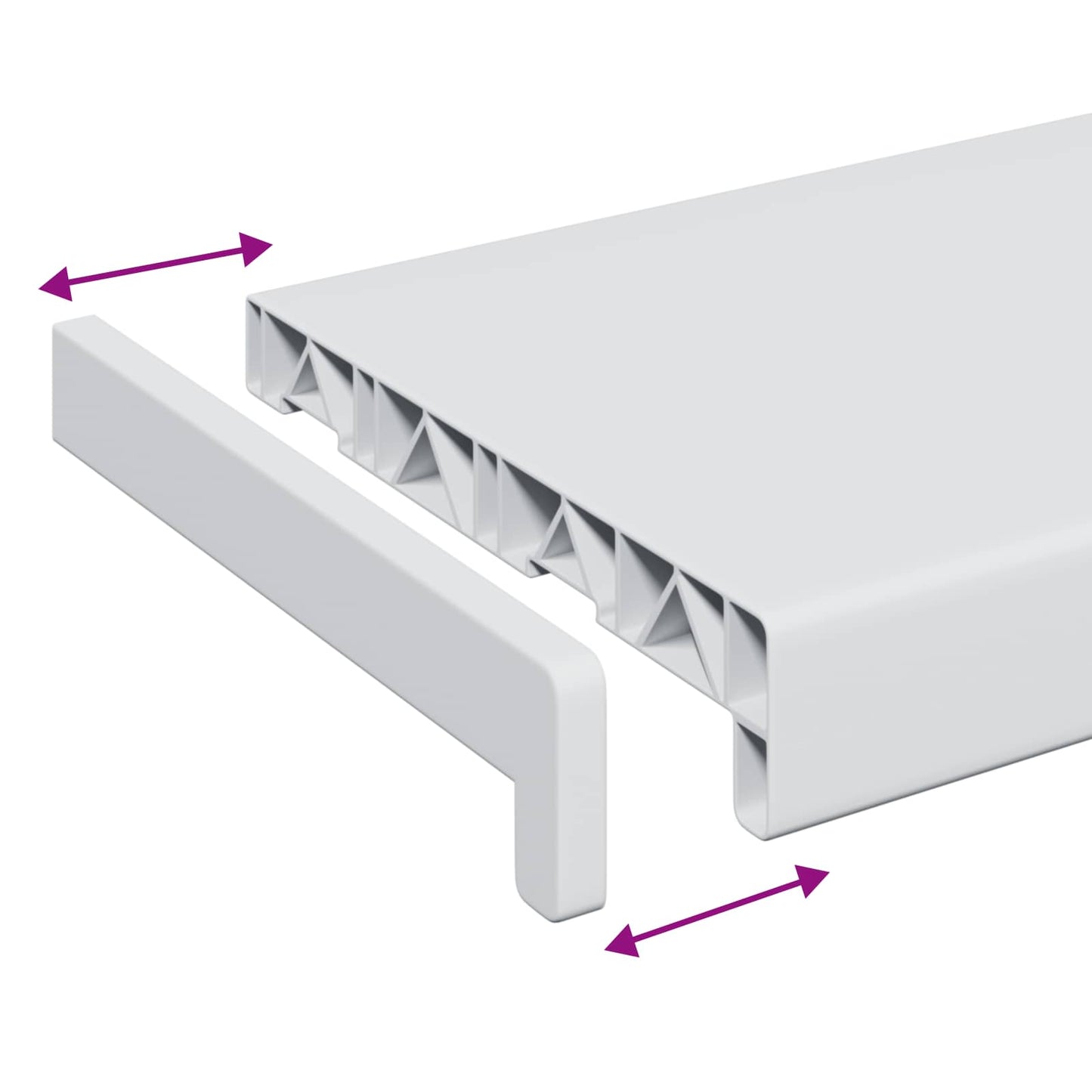 Vindueskarm Hvid 100 x 25 x 4,5 cm PVC