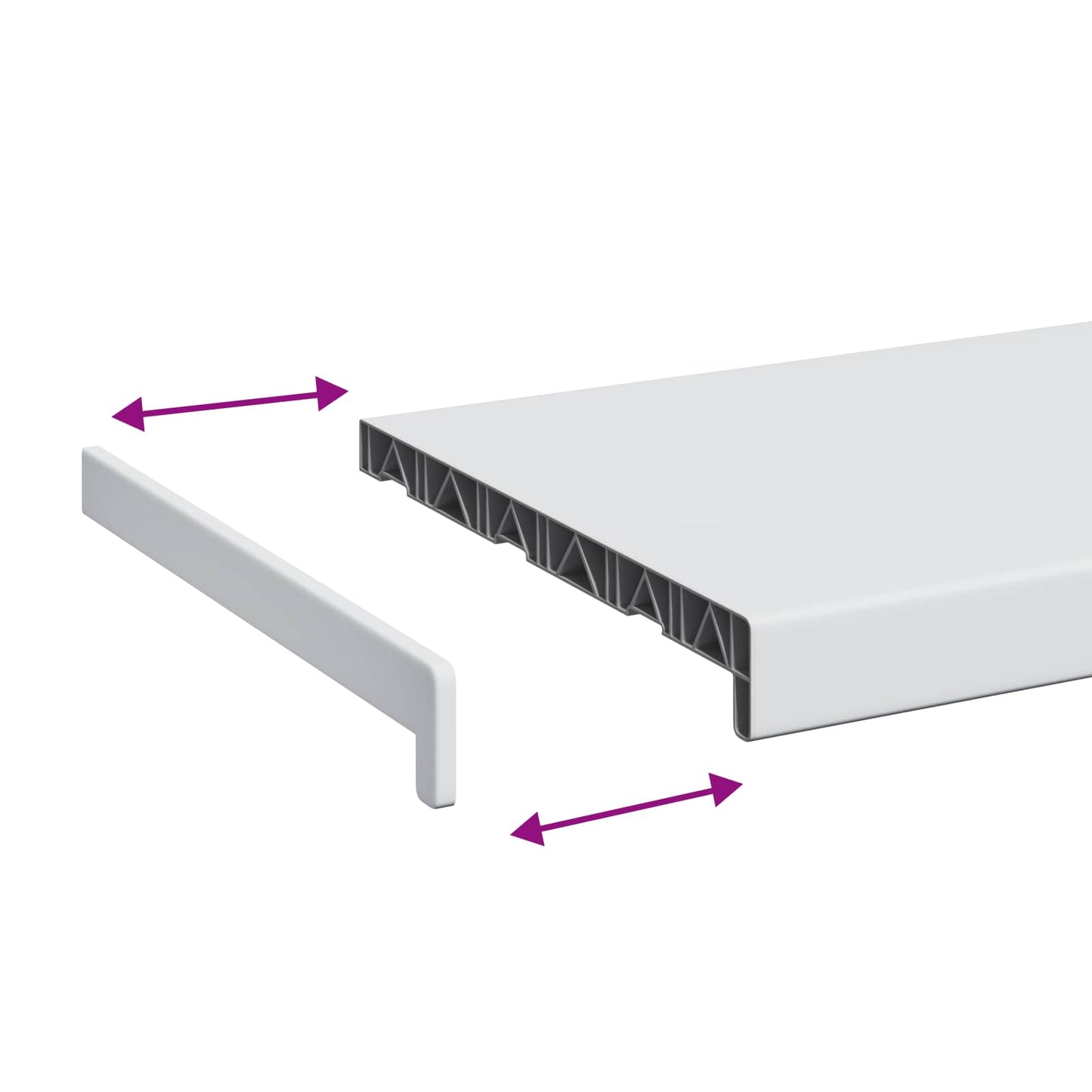 Vindueskarm Hvid 80 x 35 x 4,5 cm PVC