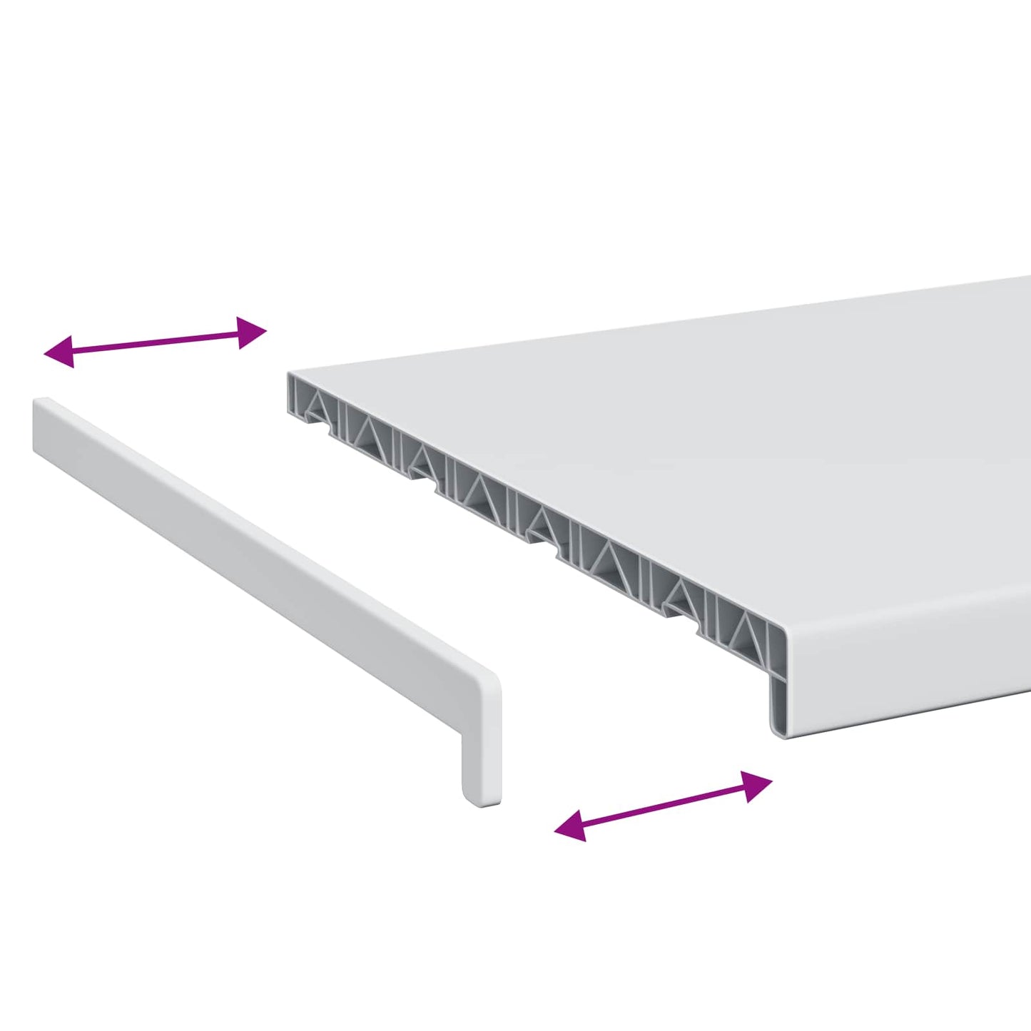 Vindueskarm Hvid 100 x 40 x 4,5 cm PVC