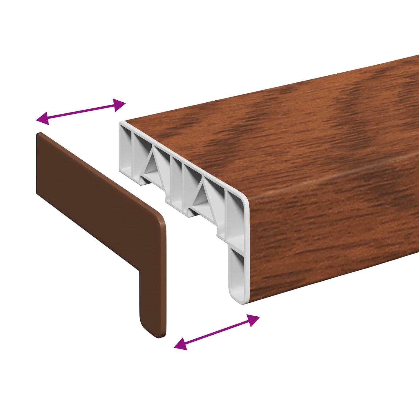 Vindueskarm Brun træ 60 x 15 x 4,5 cm PVC