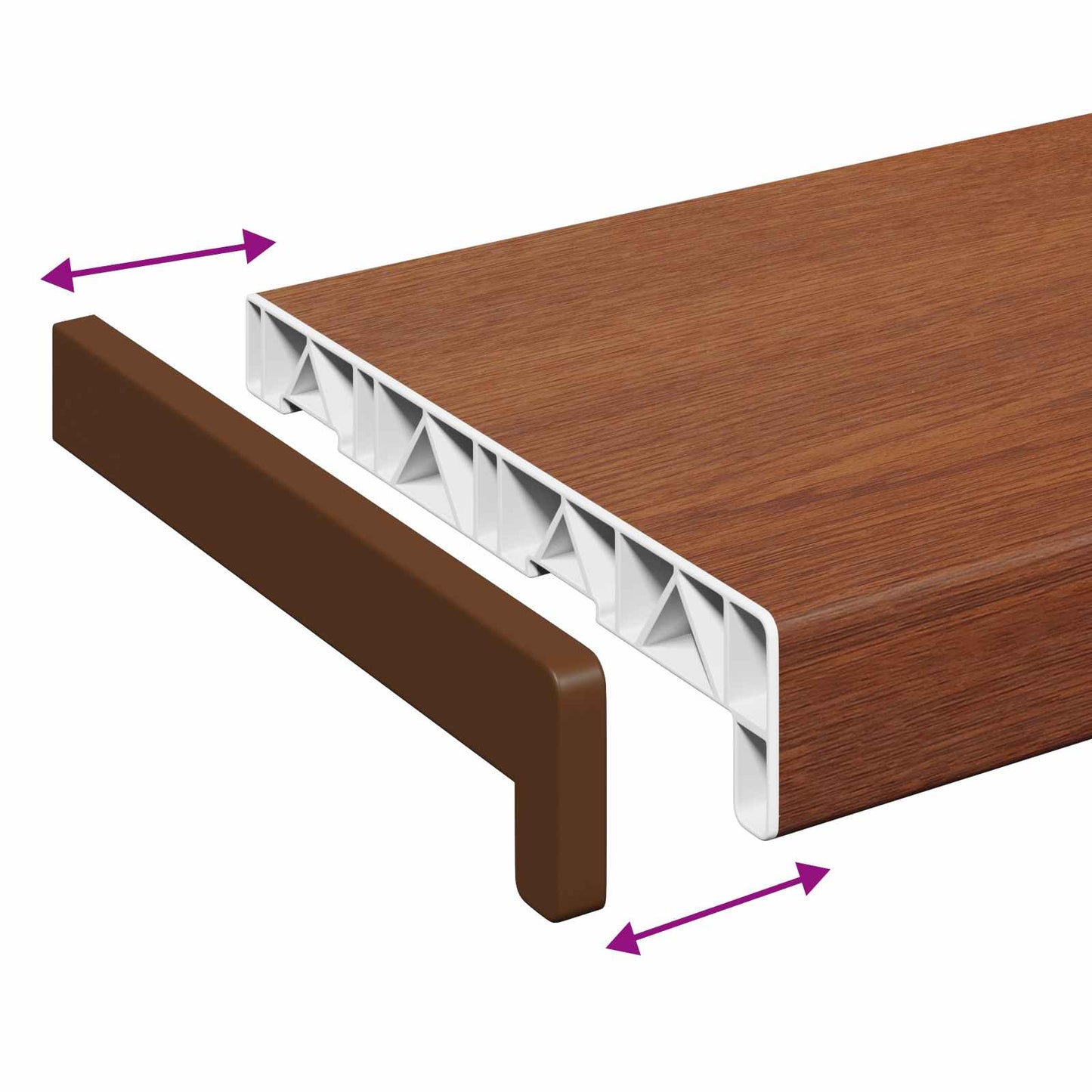 Vindueskarm Brun træ 100 x 25 x 4,5 cm PVC