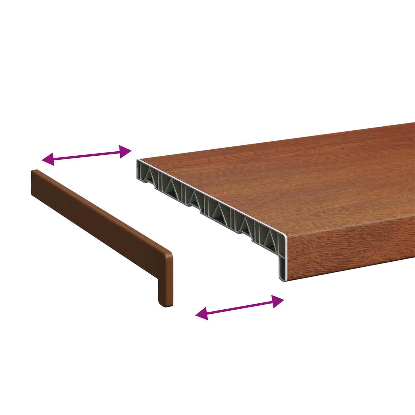 Vindueskarm Brun træ 140 x 30 x 4,5 cm PVC