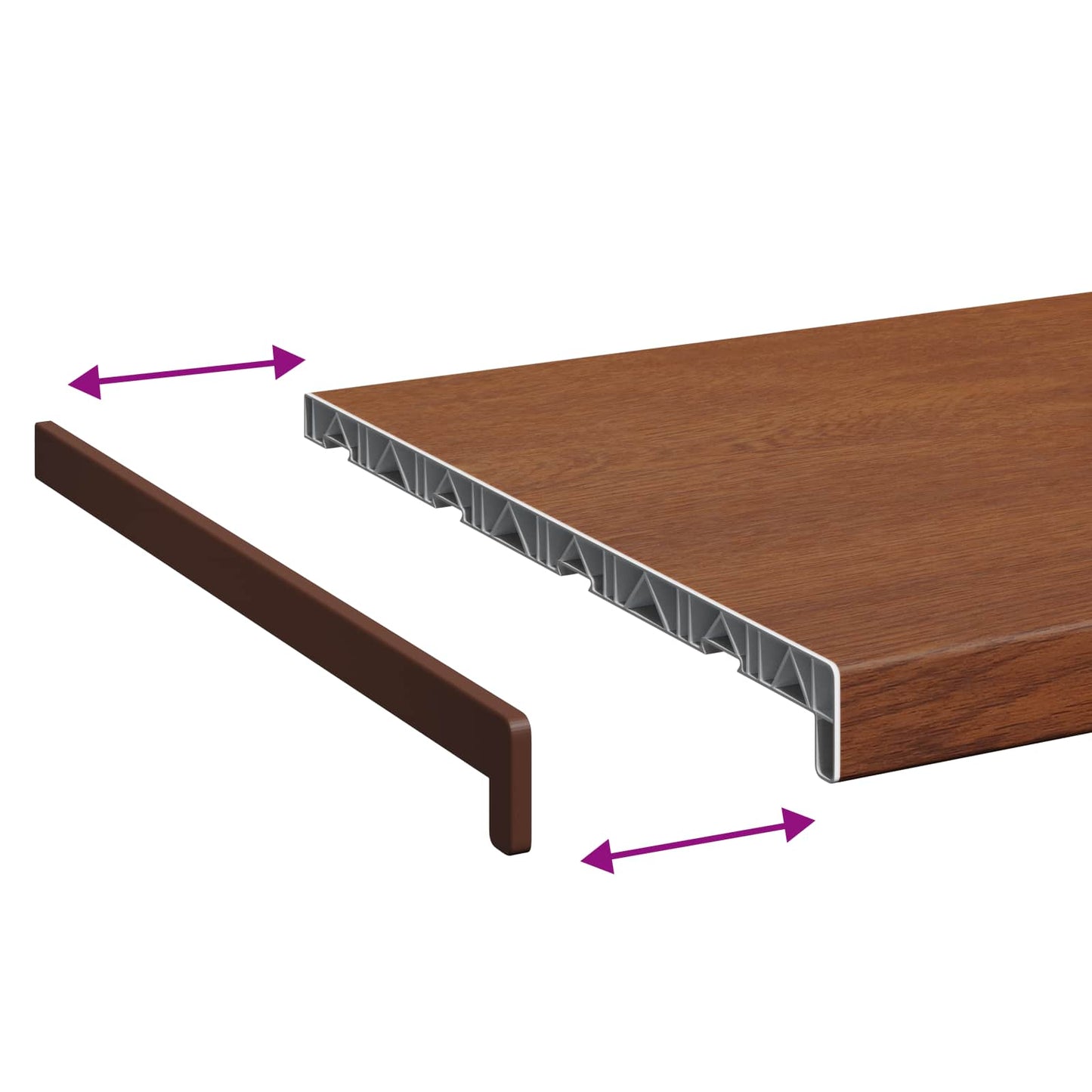 Vindueskarm Brun træ 100 x 40 x 4,5 cm PVC