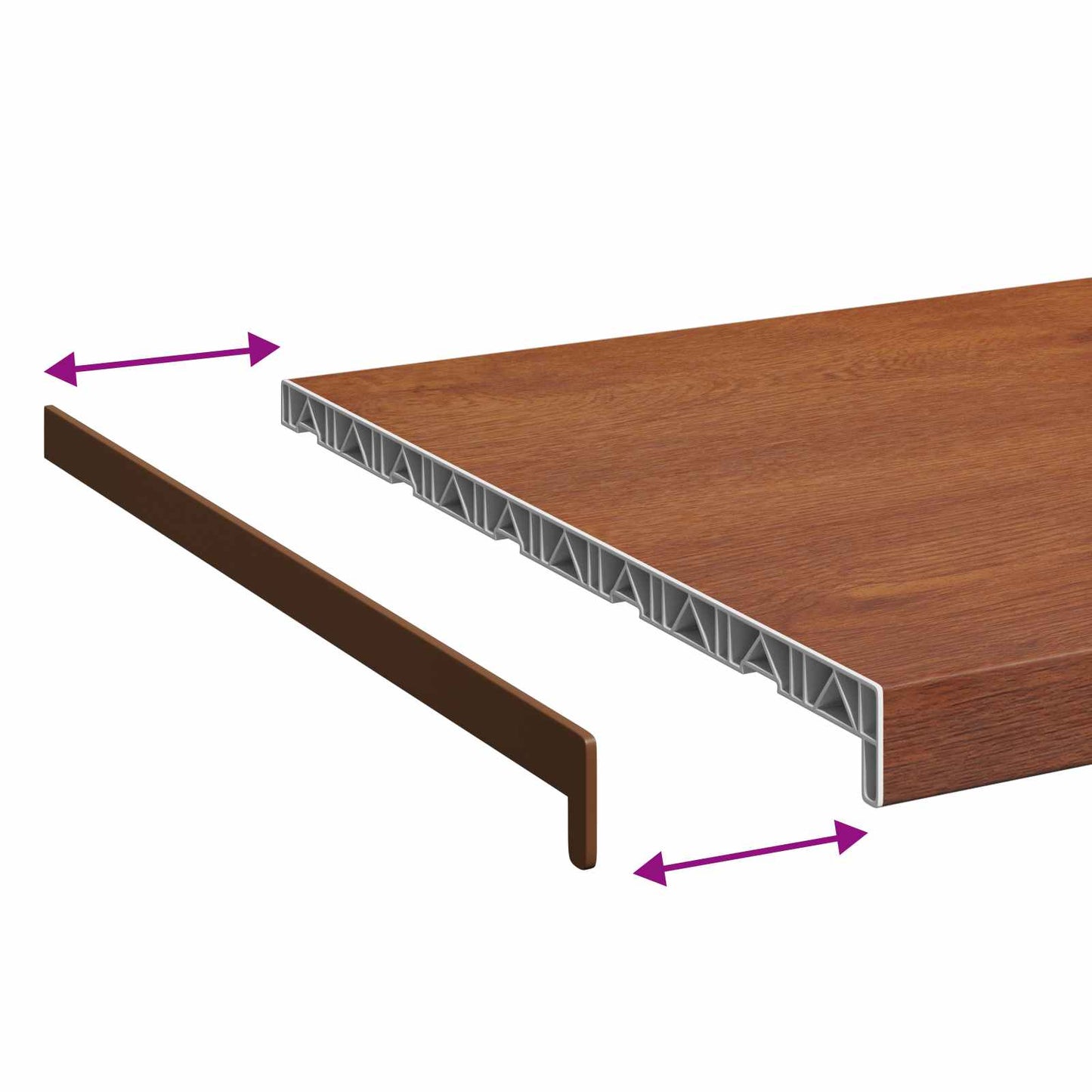 Vindueskarm Brun træ 160 x 50 x 4,5 cm PVC