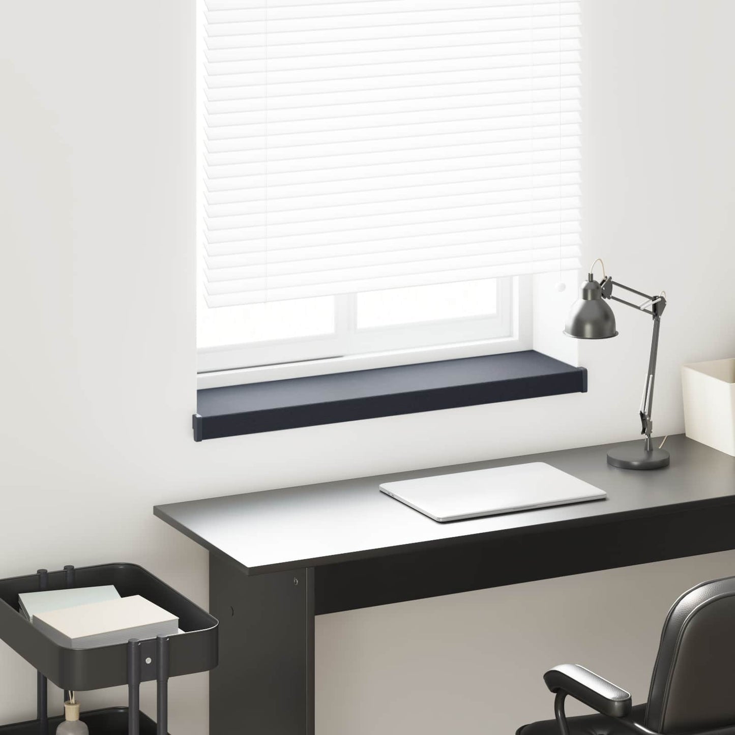 Vindueskarm Anthracit med træstruktur 100 x 20 x 4,5 cm PVC