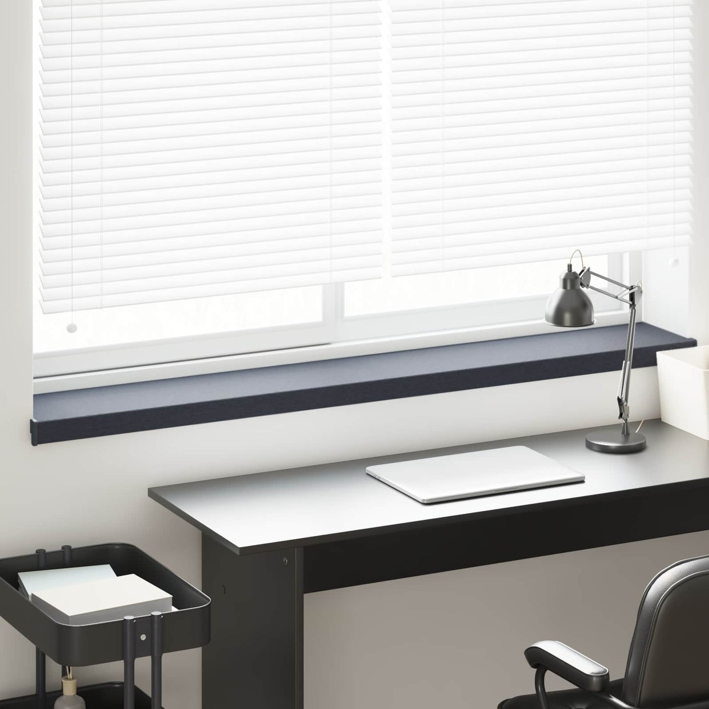 Vindueskarm Anthracit med træstruktur 140 x 25 x 4,5 cm PVC