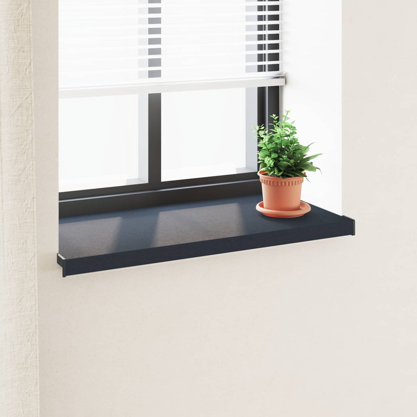 Vindueskarm Anthracit med træstruktur 80 x 40 x 4,5 cm PVC