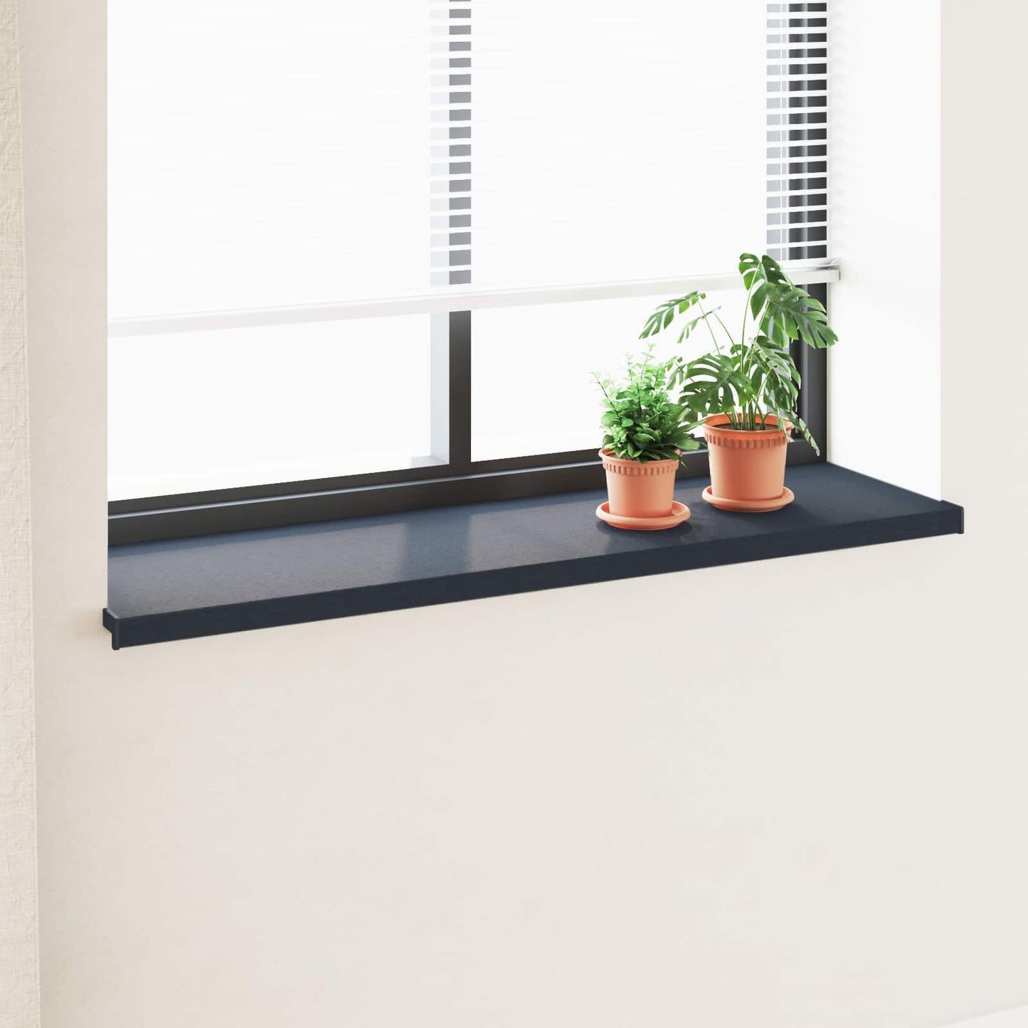 Vindueskarm Anthracit med træstruktur 160 x 45 x 4,5 cm PVC