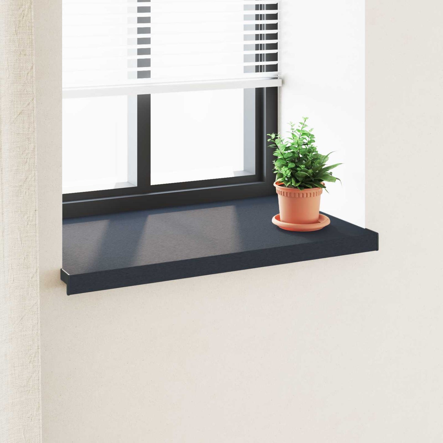 Vindueskarm Anthracit med træstruktur 60 x 50 x 4,5 cm PVC