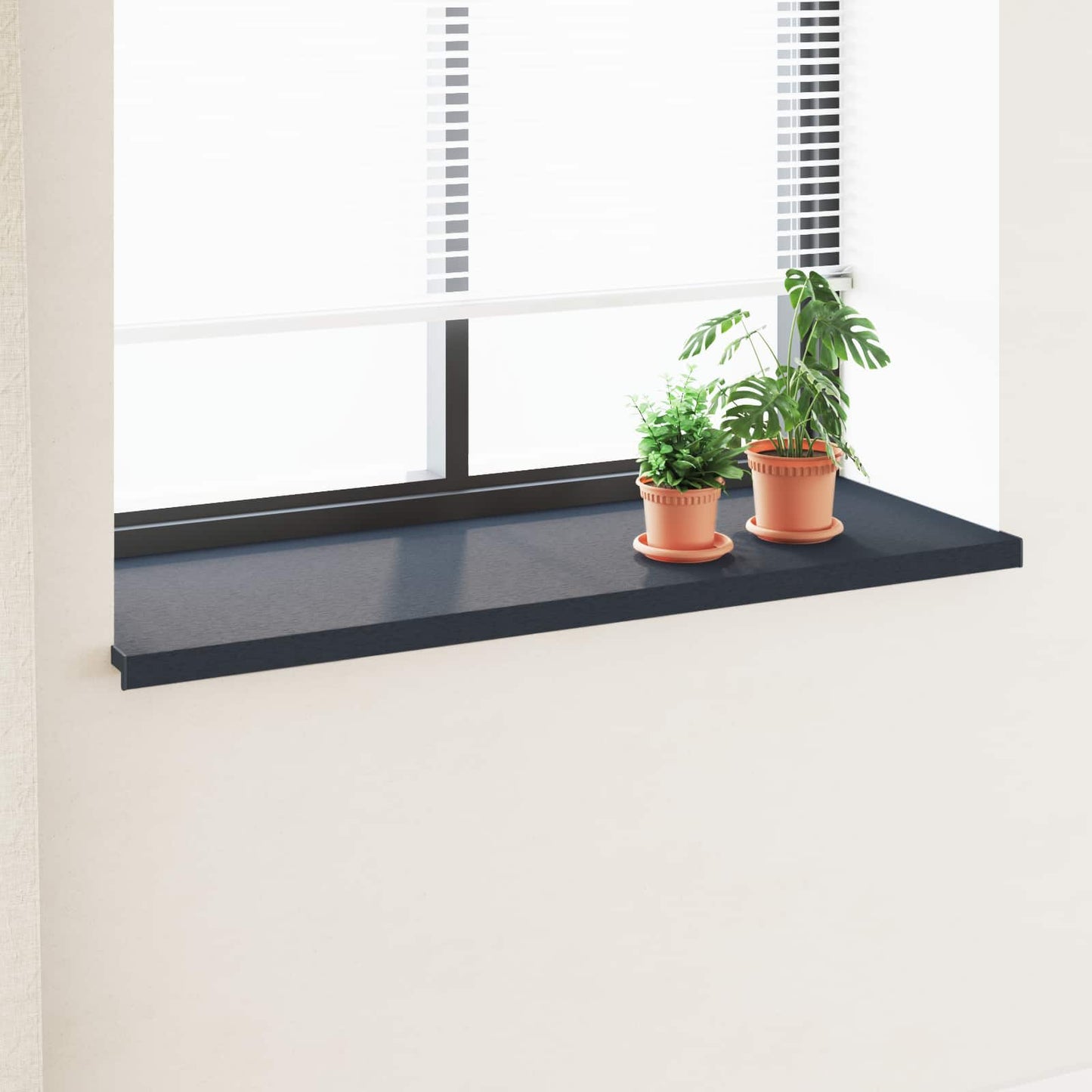 Vindueskarm Anthracit med træstruktur 140 x 50 x 4,5 cm PVC