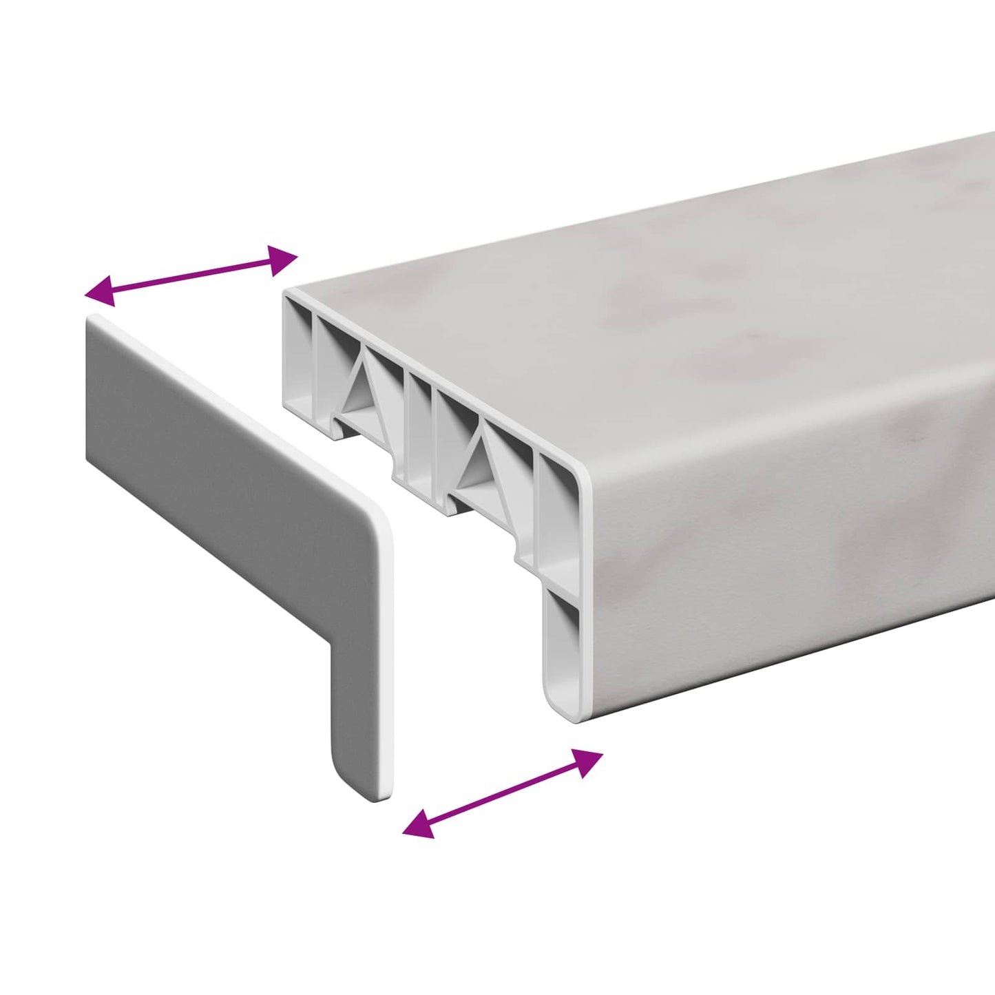 Vindueskarm Marmor tekstur 100 x 15 x 4,5 cm PVC