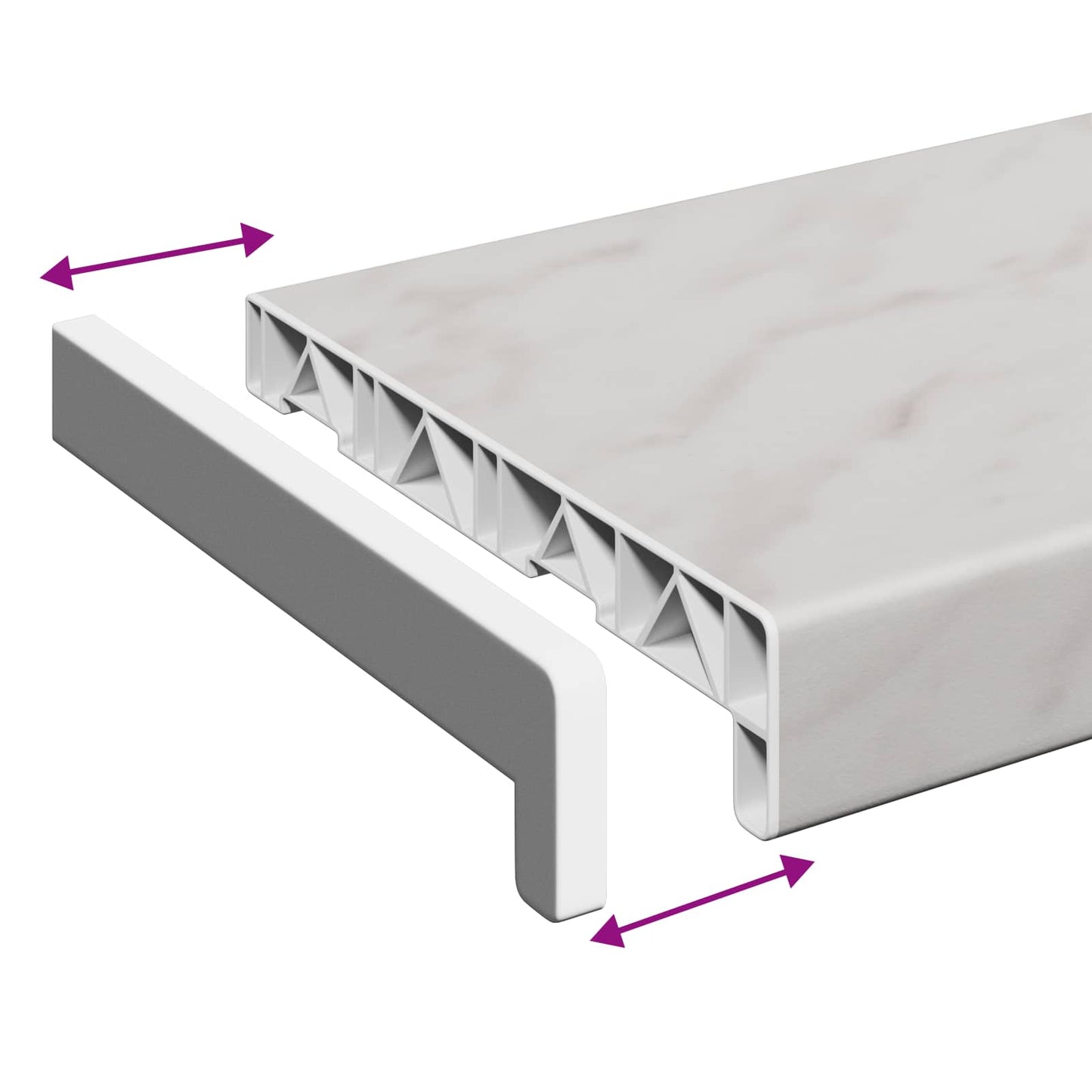Vindueskarm Marmor tekstur 100 x 20 x 4,5 cm PVC