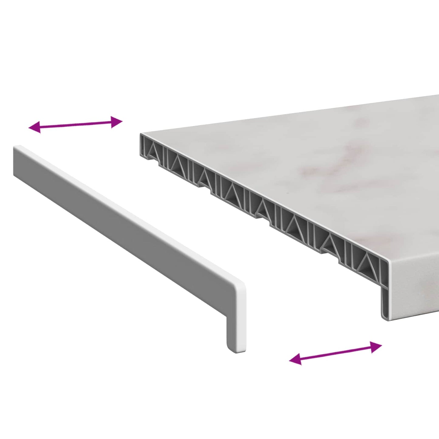 Vindueskarm Marmor tekstur 80 x 45 x 4,5 cm PVC