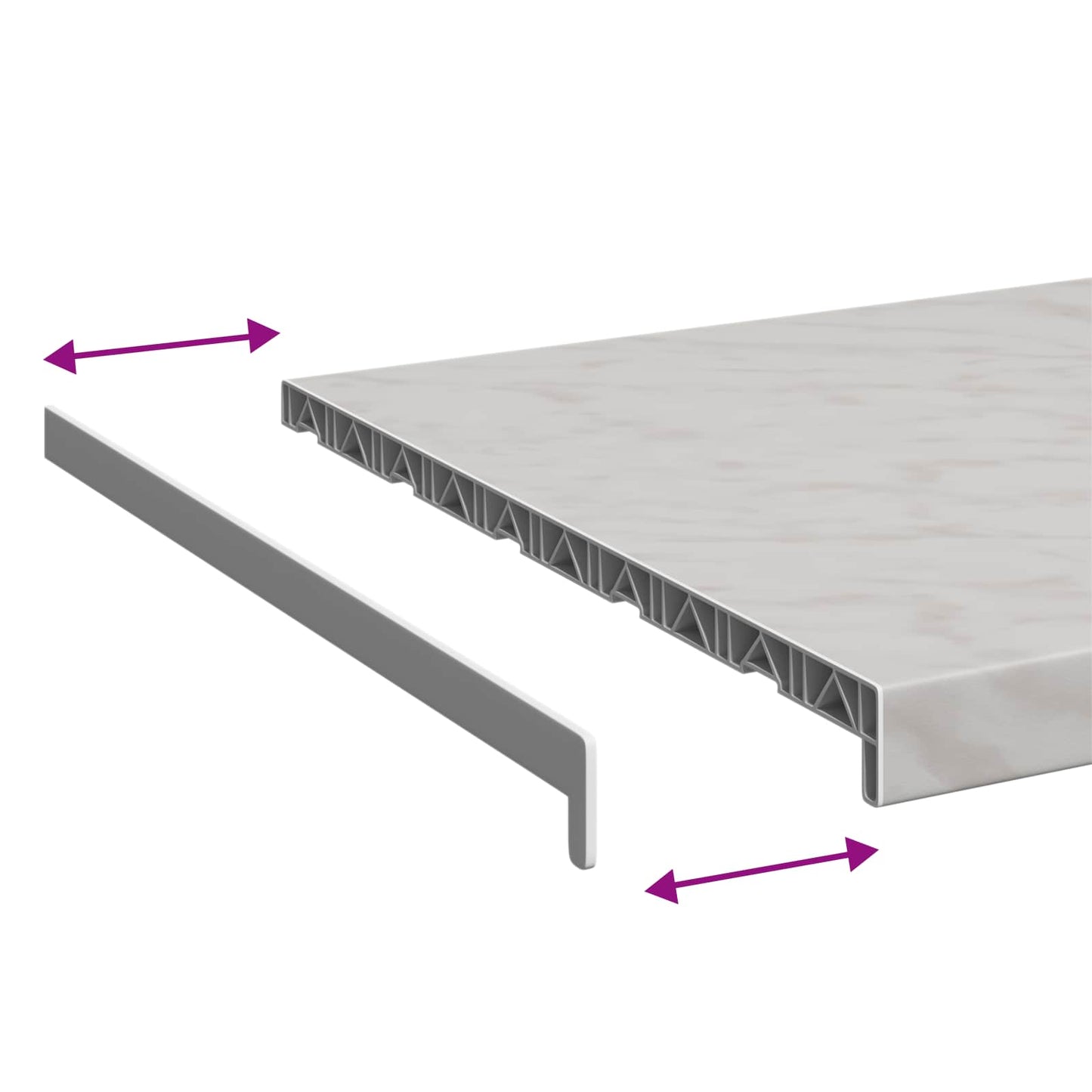 Vindueskarm Marmor tekstur 160 x 50 x 4,5 cm PVC