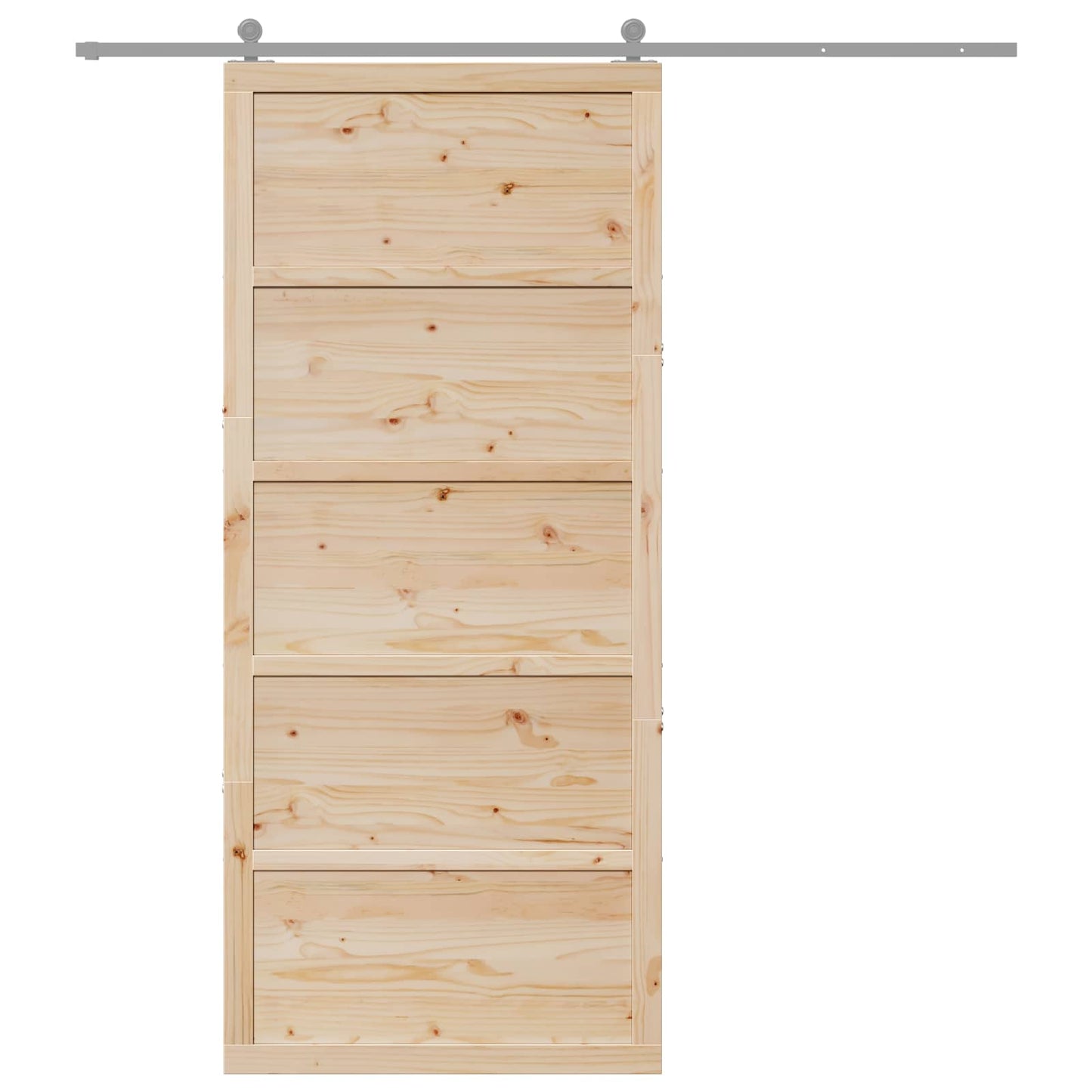 Ladedør 100 x 2,5 x 208 cm Massivt fyrretræ Naturfarvet