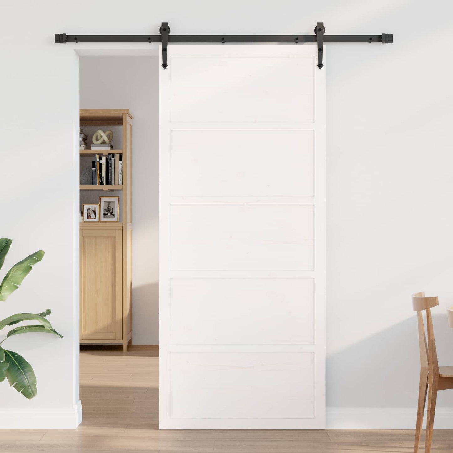 Ladedør 100 x 2,5 x 208 cm Massivt fyrretræ Hvid