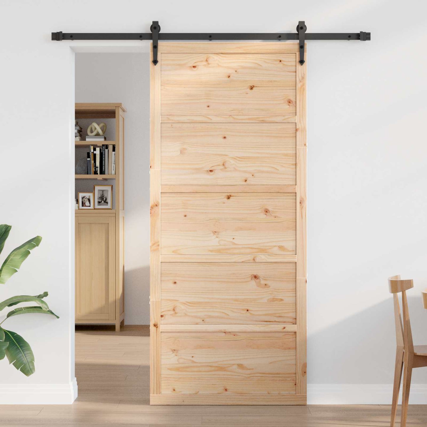 Ladedør 90 x 2,5 x 208 cm Massivt fyrretræ Naturfarvet
