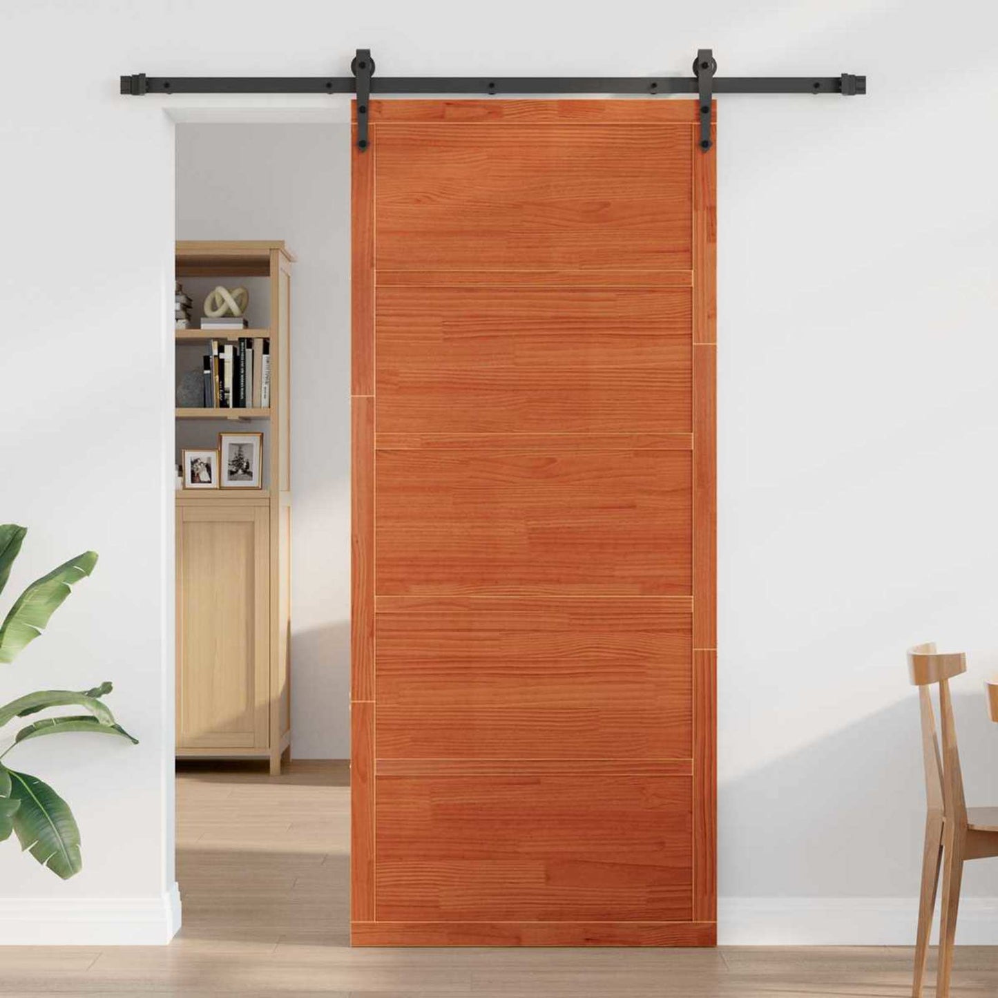 Ladedør 90 x 2,5 x 208 cm Massivt fyrretræ Voksbrun