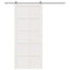 Ladedør 90 x 2,5 x 208 cm Massivt fyrretræ Hvid