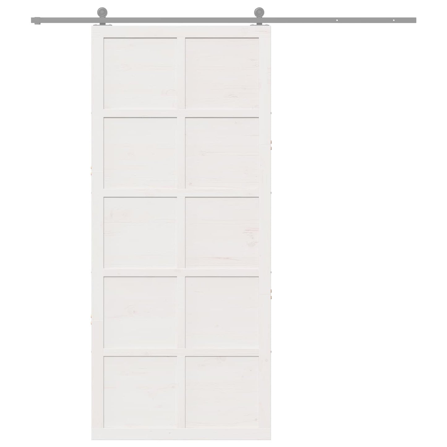 Ladedør 90 x 2,5 x 208 cm Massivt fyrretræ Hvid