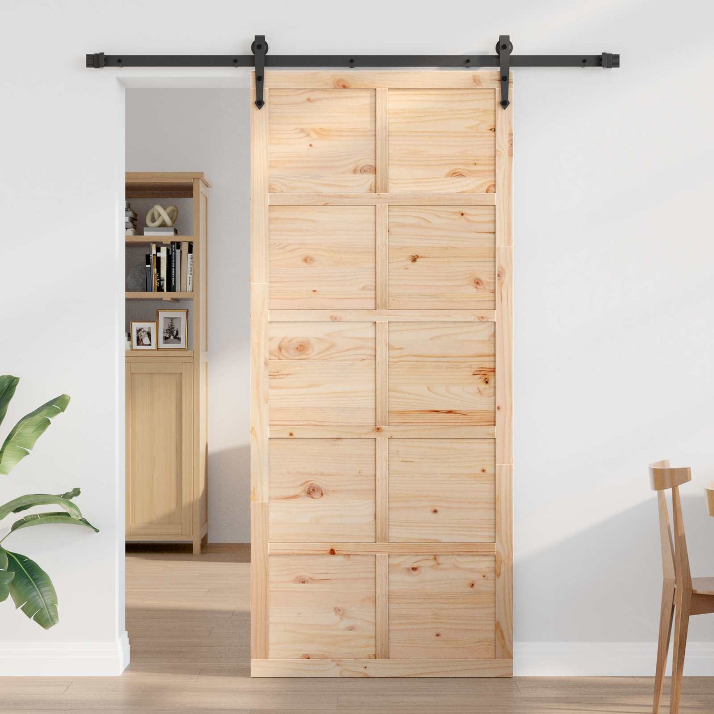 Ladedør 80 x 2,5 x 208 cm Massivt fyrretræ Naturfarvet