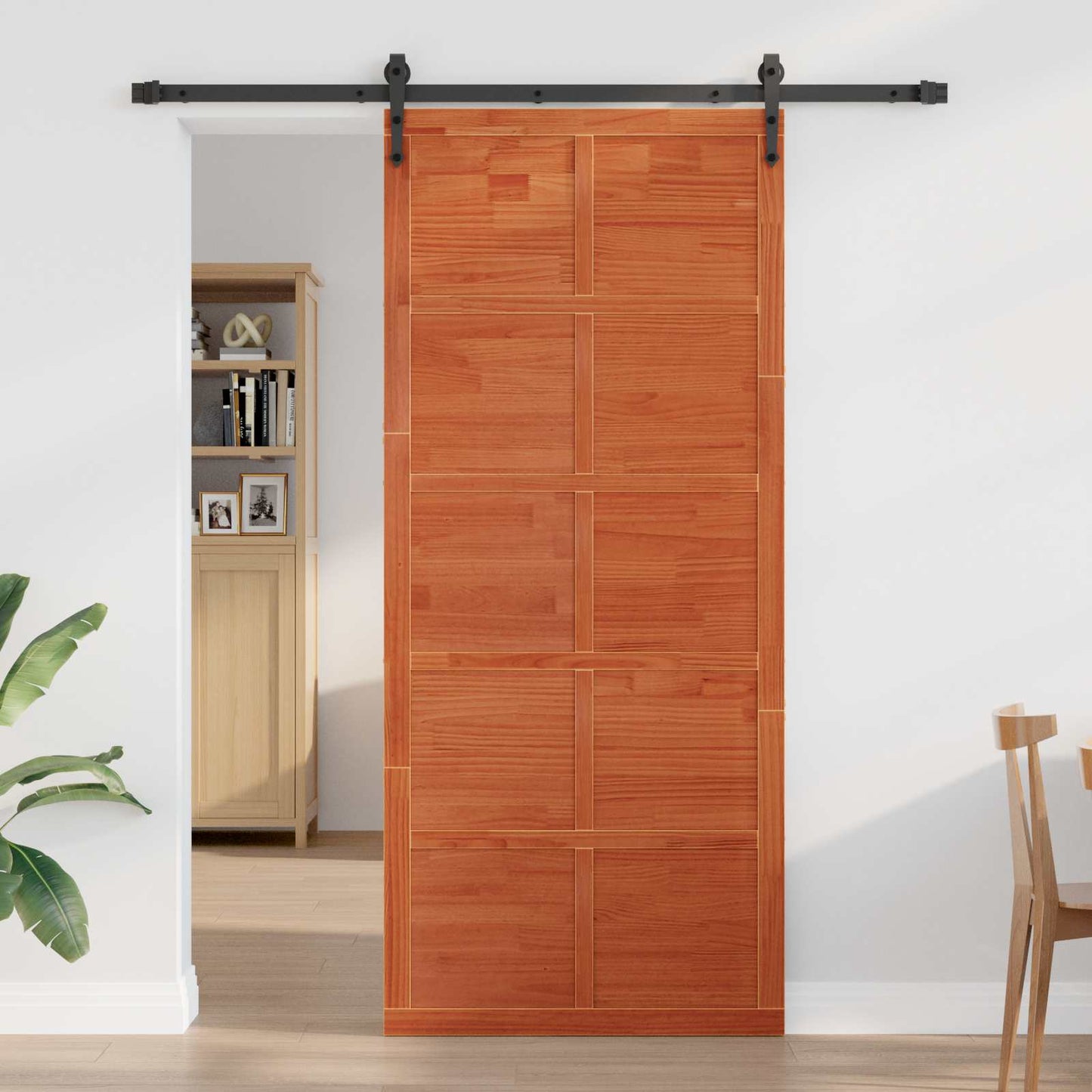 Ladedør 80 x 2,5 x 208 cm Massivt fyrretræ Voksbrun