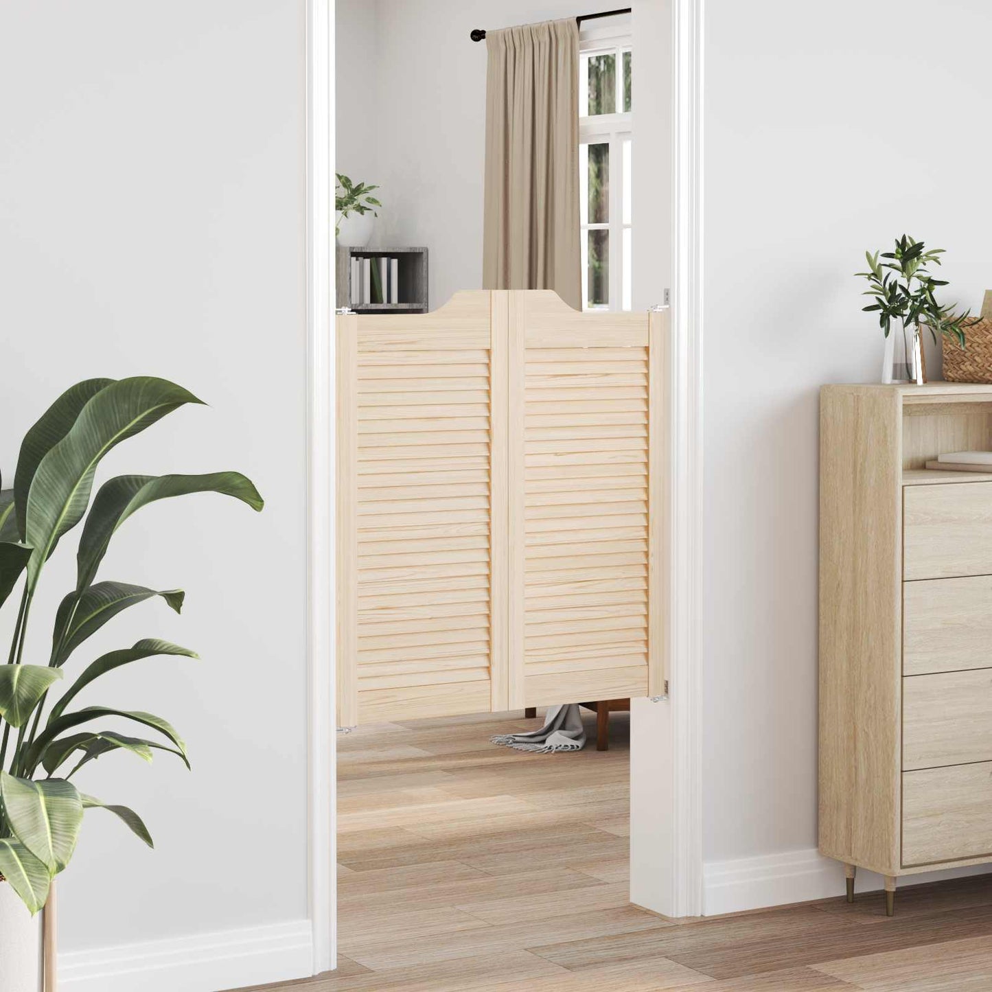 Svingdøre 2 pcs Naturfarvet Massivt fyrretræ