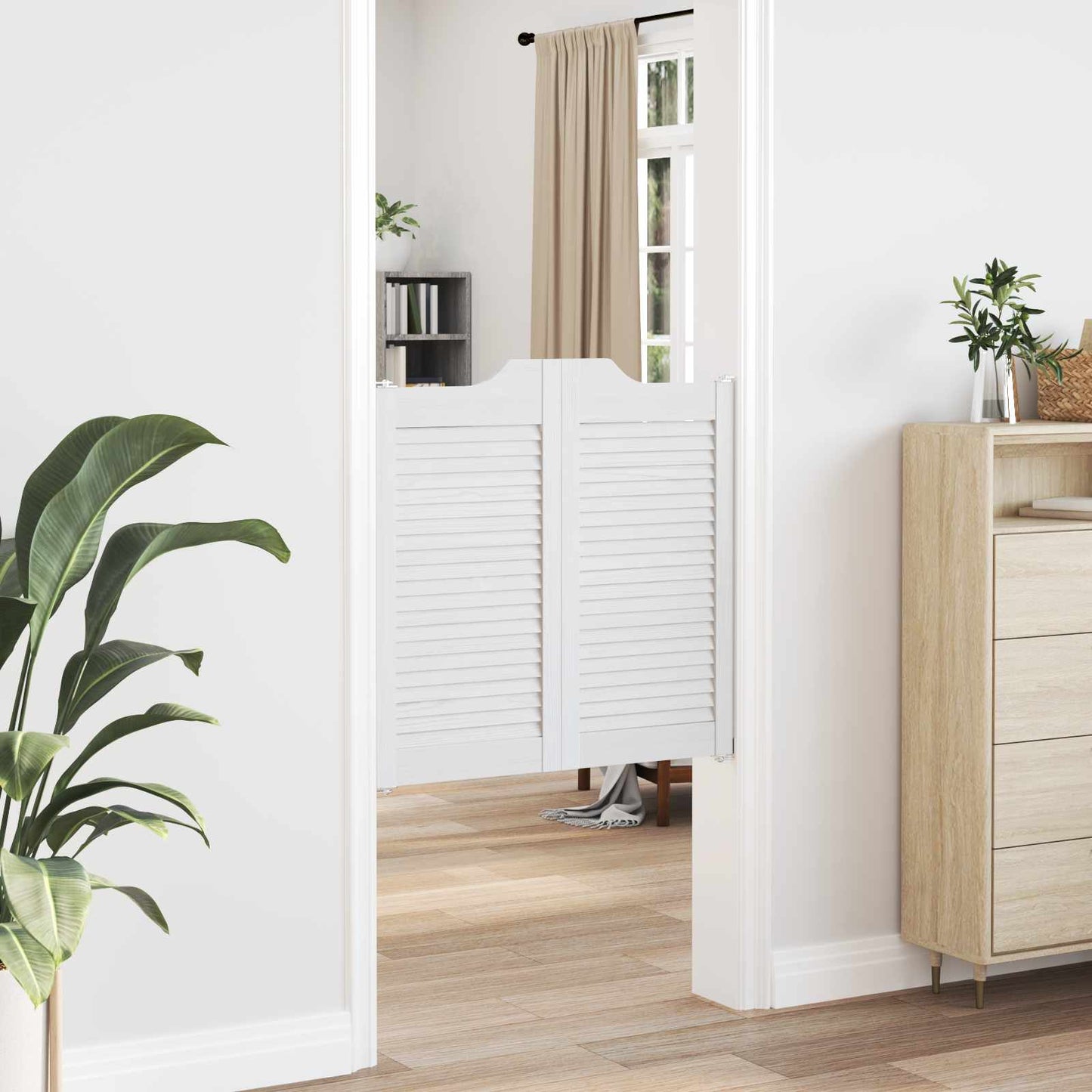 Svingdøre Hvid 80 x 40 cm Massivt fyrretræ