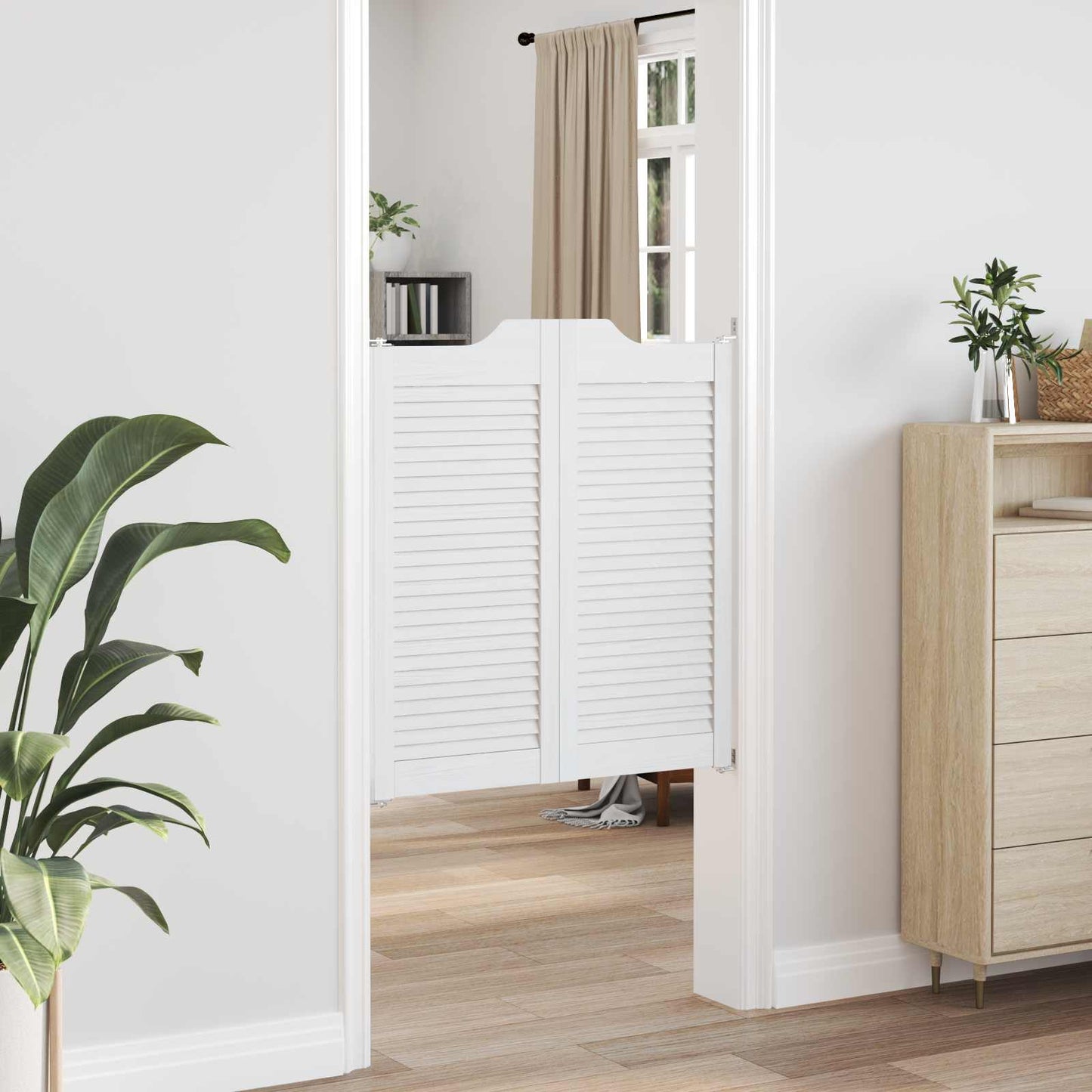 Svingdøre Hvid 90 x 40 cm Massivt fyrretræ